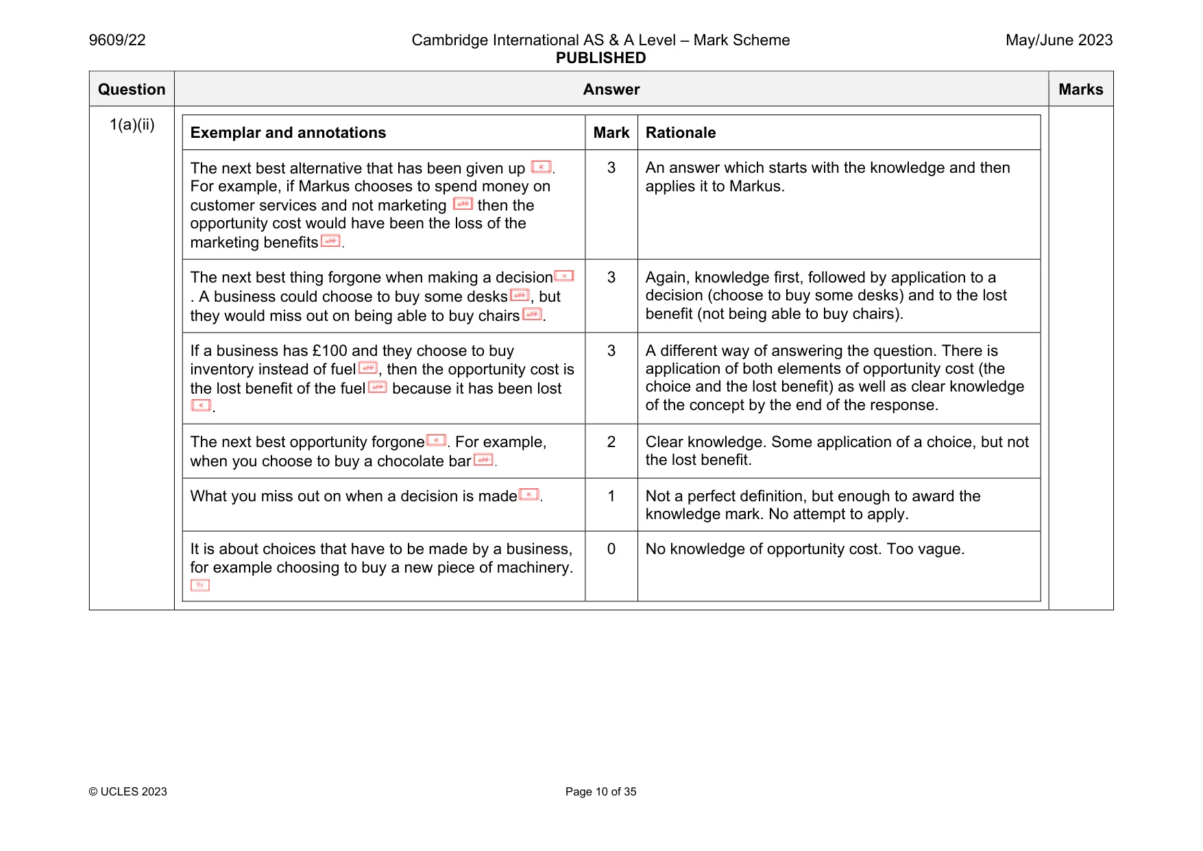 Mark scheme, page 10 of 35