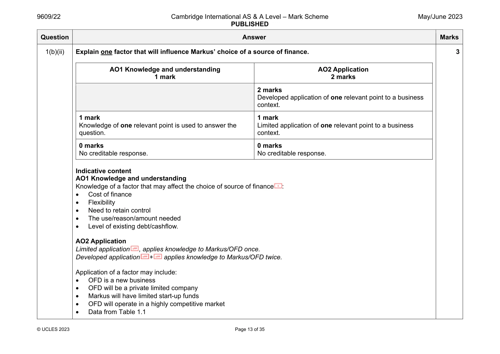Mark scheme, page 13 of 35