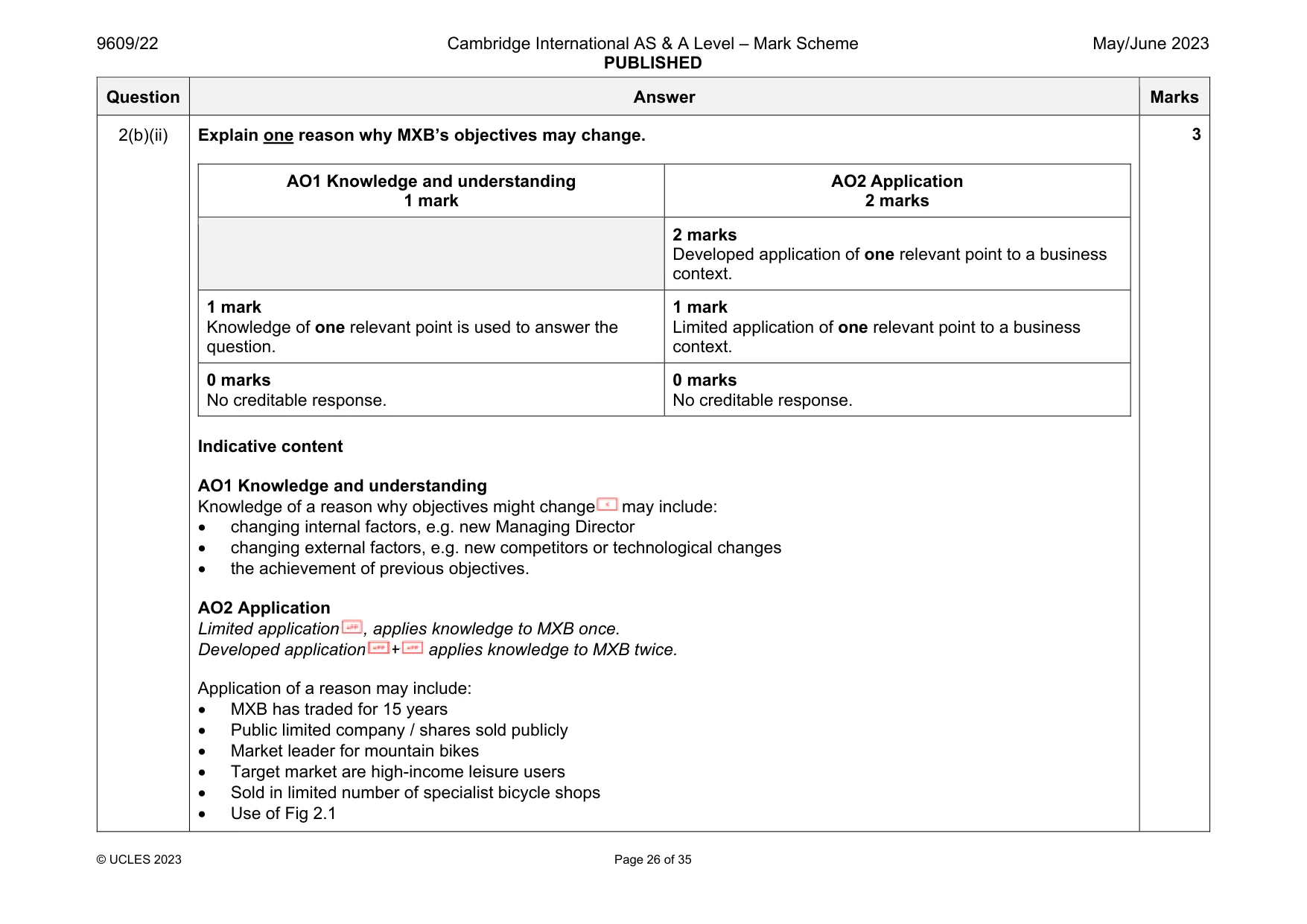Mark scheme, page 26 of 35