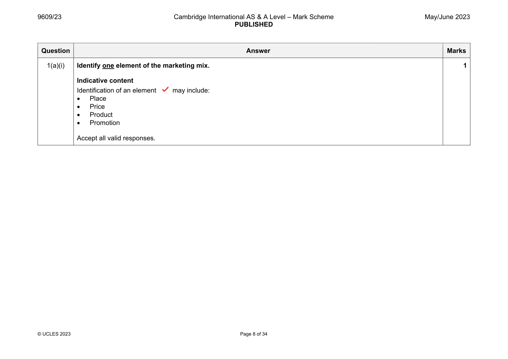 Mark scheme, page 8 of 34