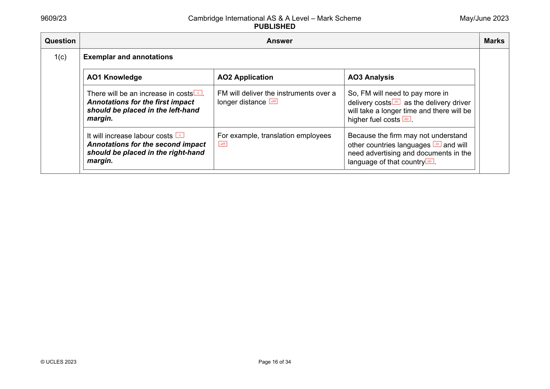 Mark scheme, page 16 of 34