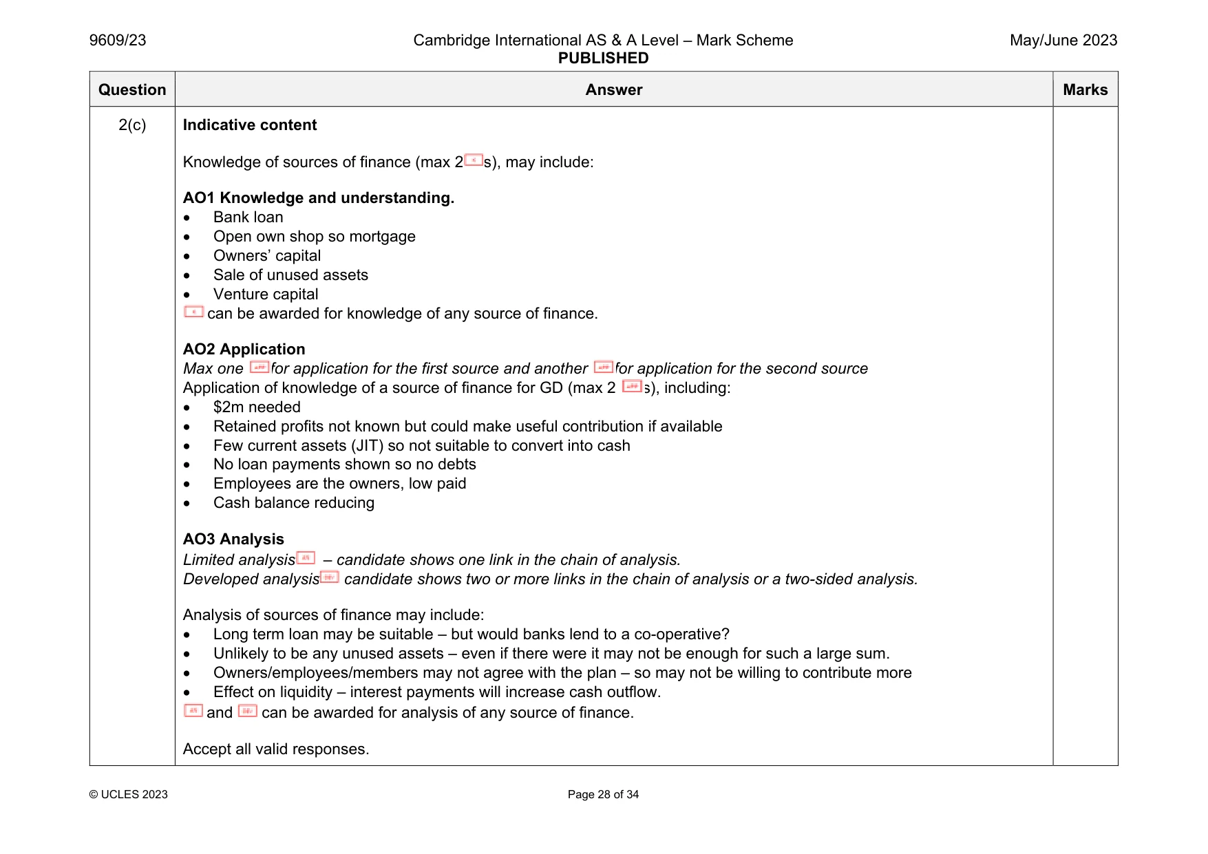 Mark scheme, page 28 of 34