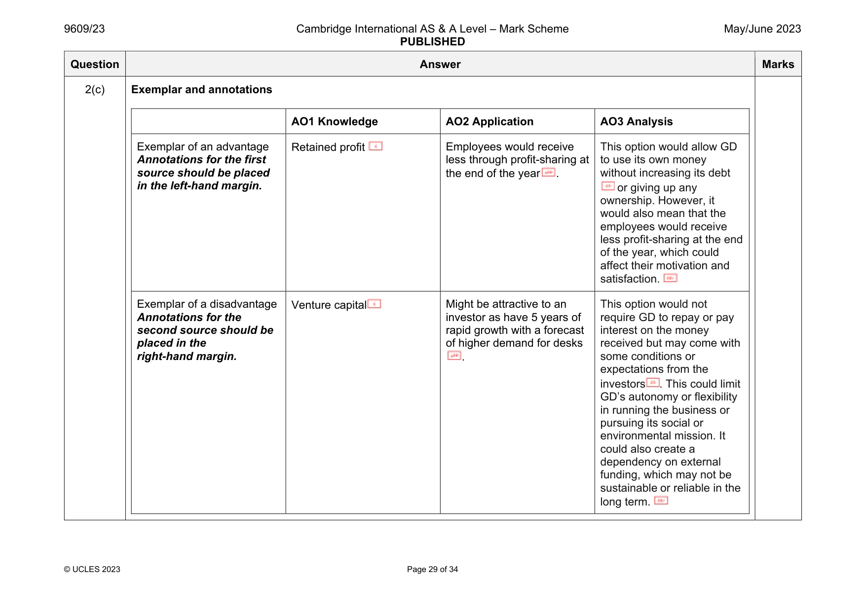 Mark scheme, page 29 of 34