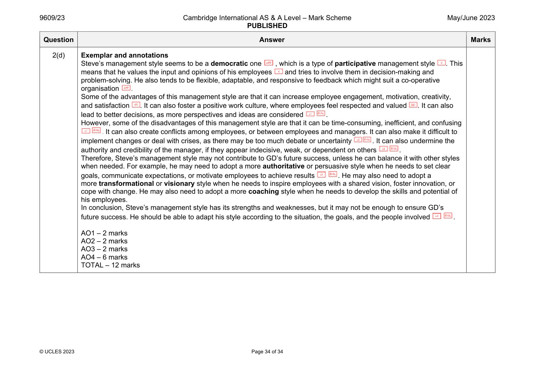 Mark scheme, page 34 of 34