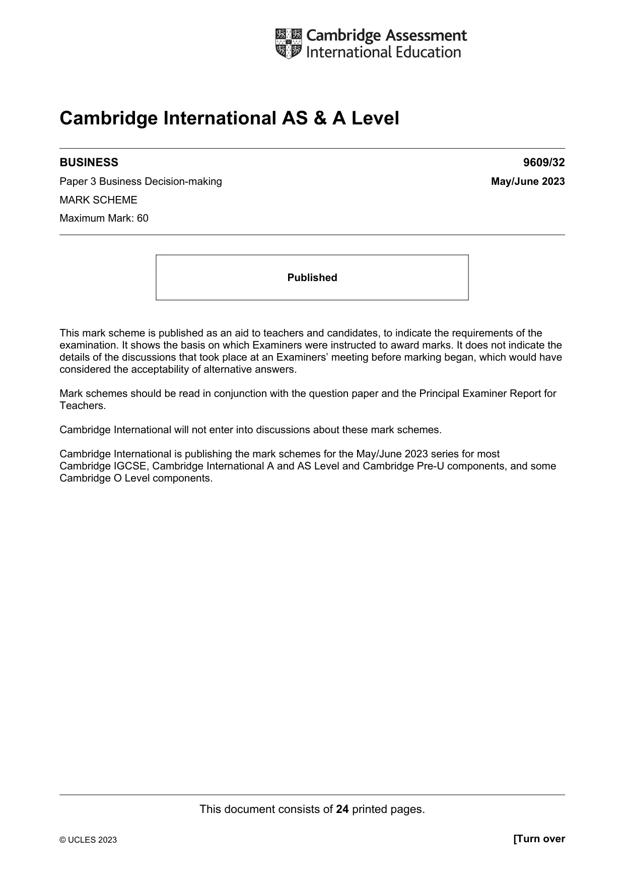 Mark scheme, page 1 of 24