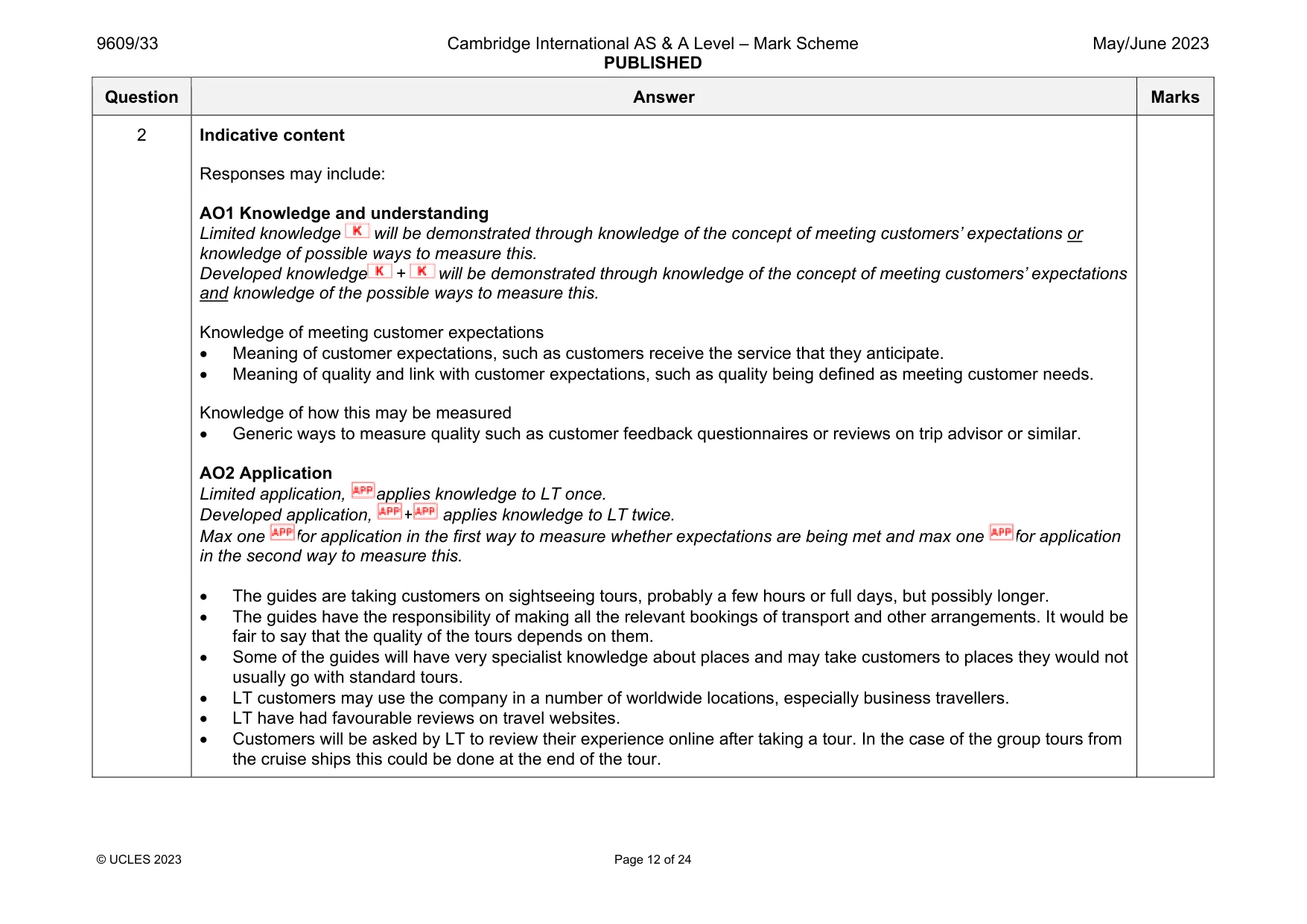 Mark scheme, page 12 of 24