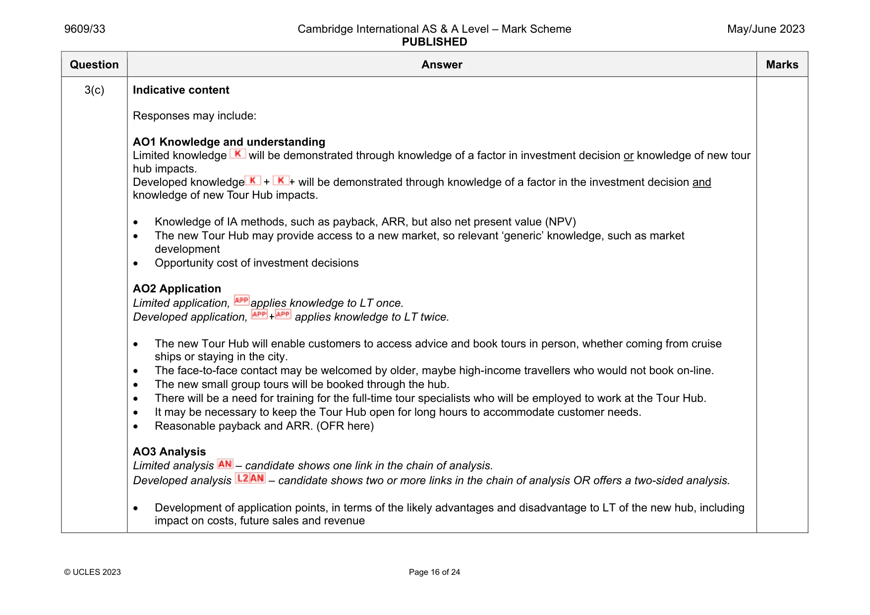 Mark scheme, page 16 of 24