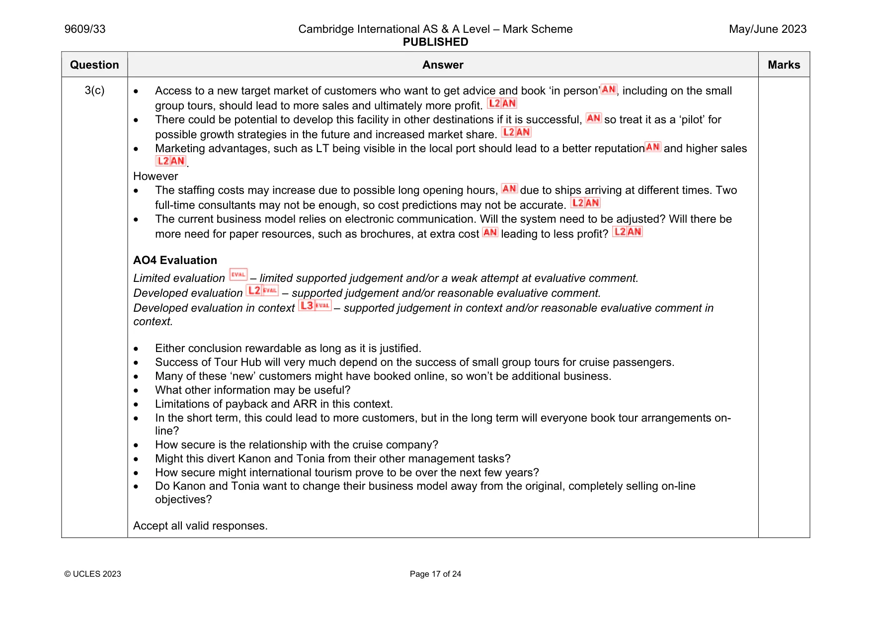 Mark scheme, page 17 of 24