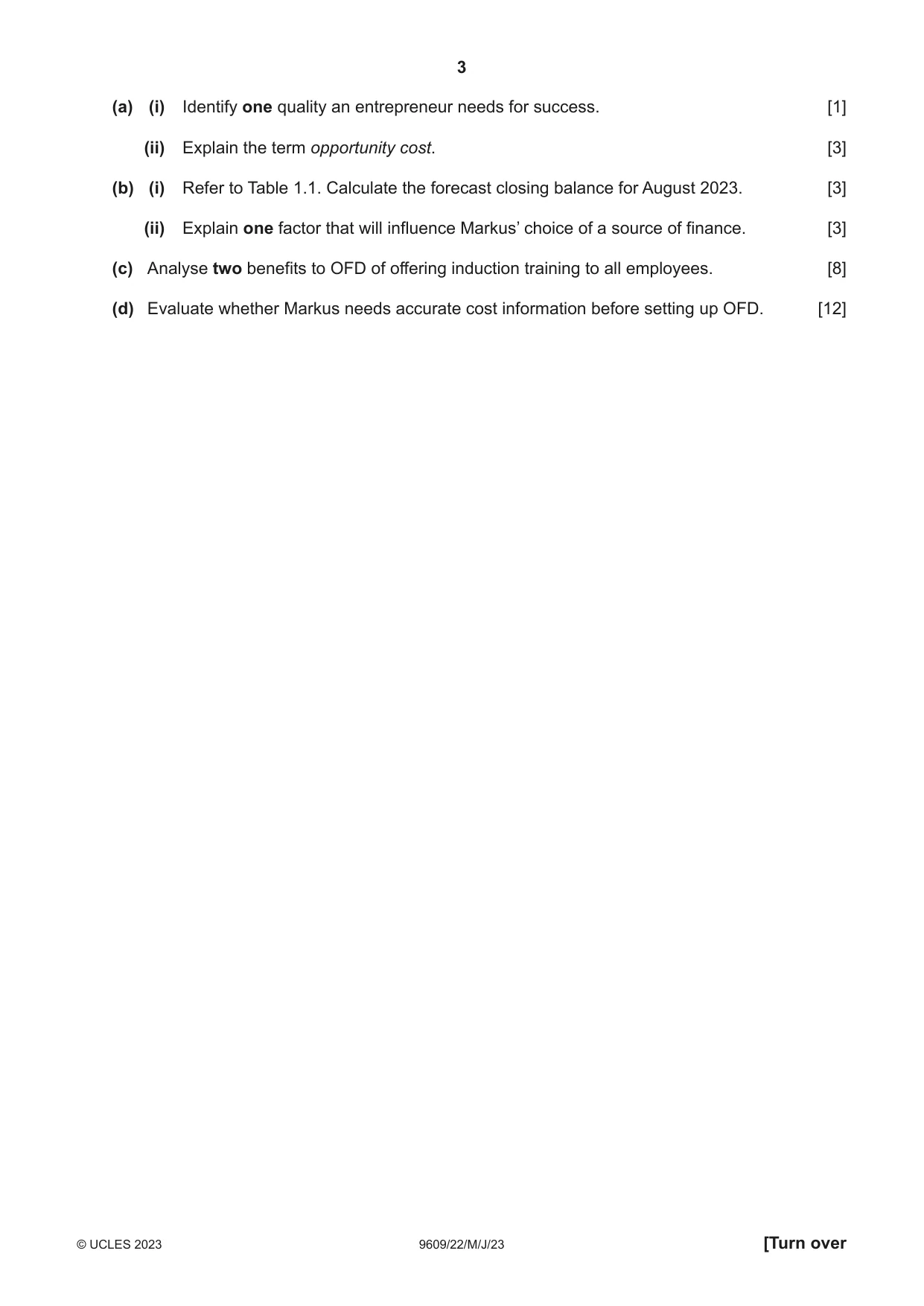 Cambridge A Level Business (for first examination in 2016) 9609 2023 May/June Paper 2 · Variant 2 question paper, page 3 of 8