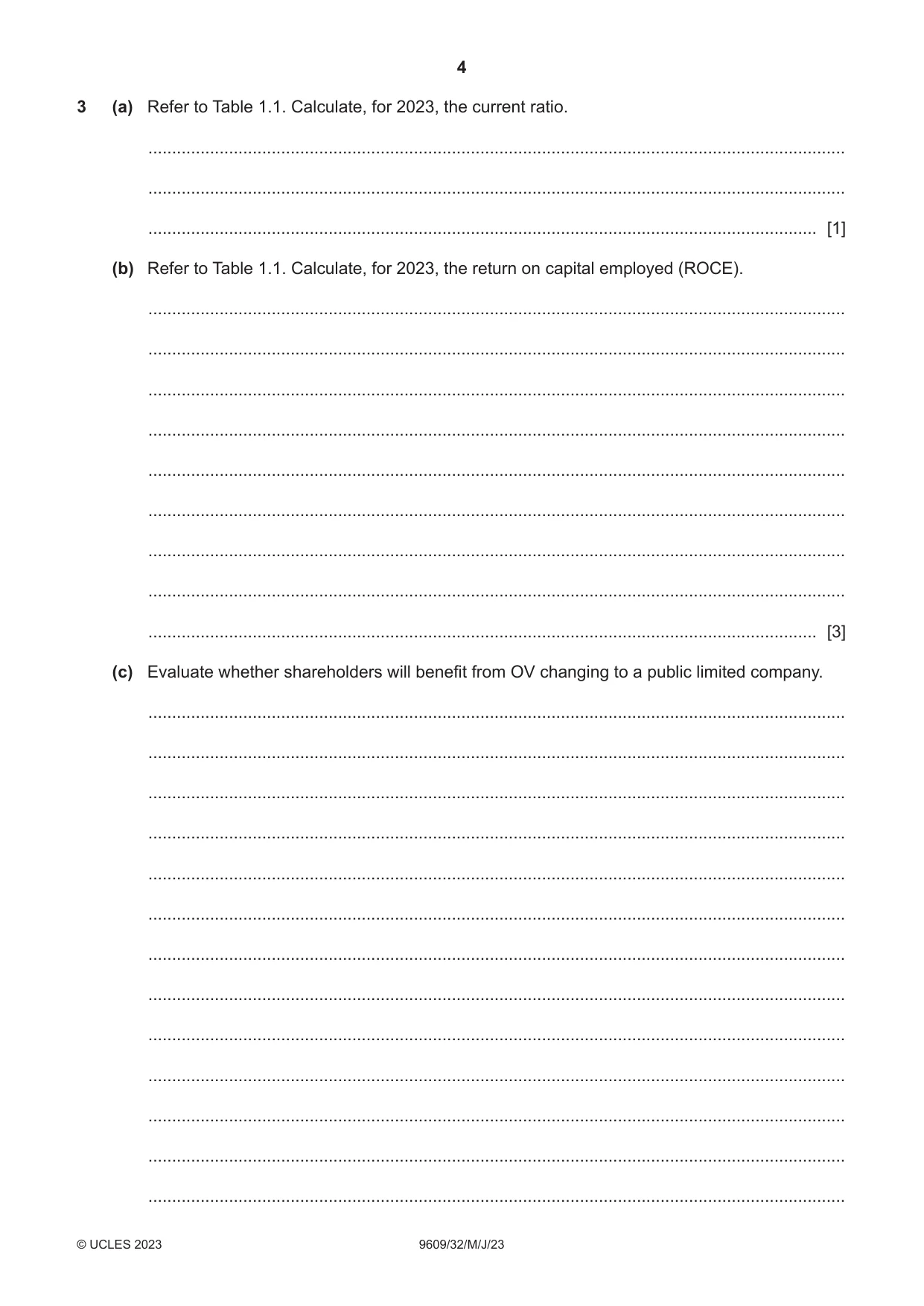 Cambridge A Level Business (for first examination in 2016) 9609 2023 May/June Paper 3 · Variant 2 question paper, page 4 of 12