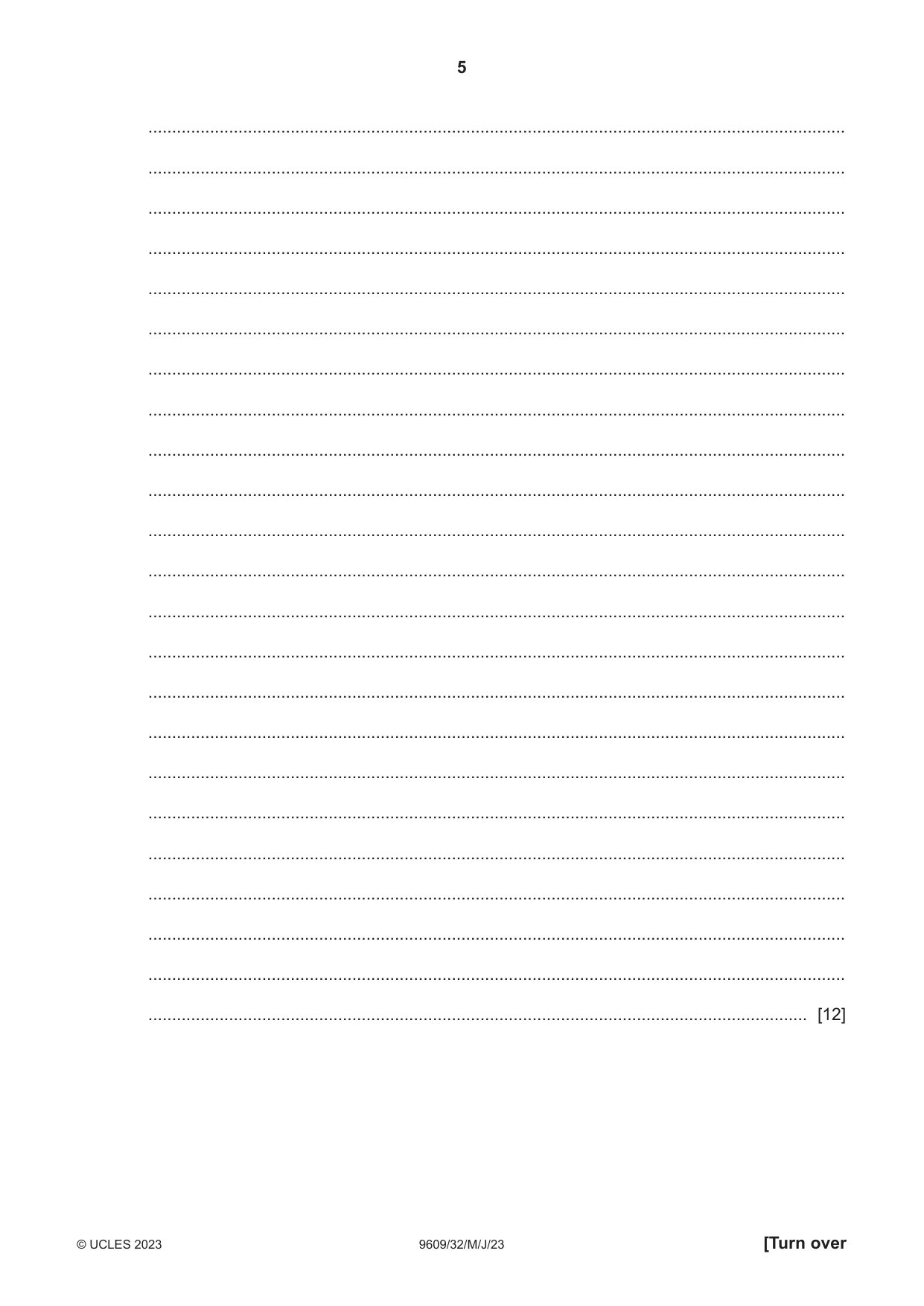 Cambridge A Level Business (for first examination in 2016) 9609 2023 May/June Paper 3 · Variant 2 question paper, page 5 of 12