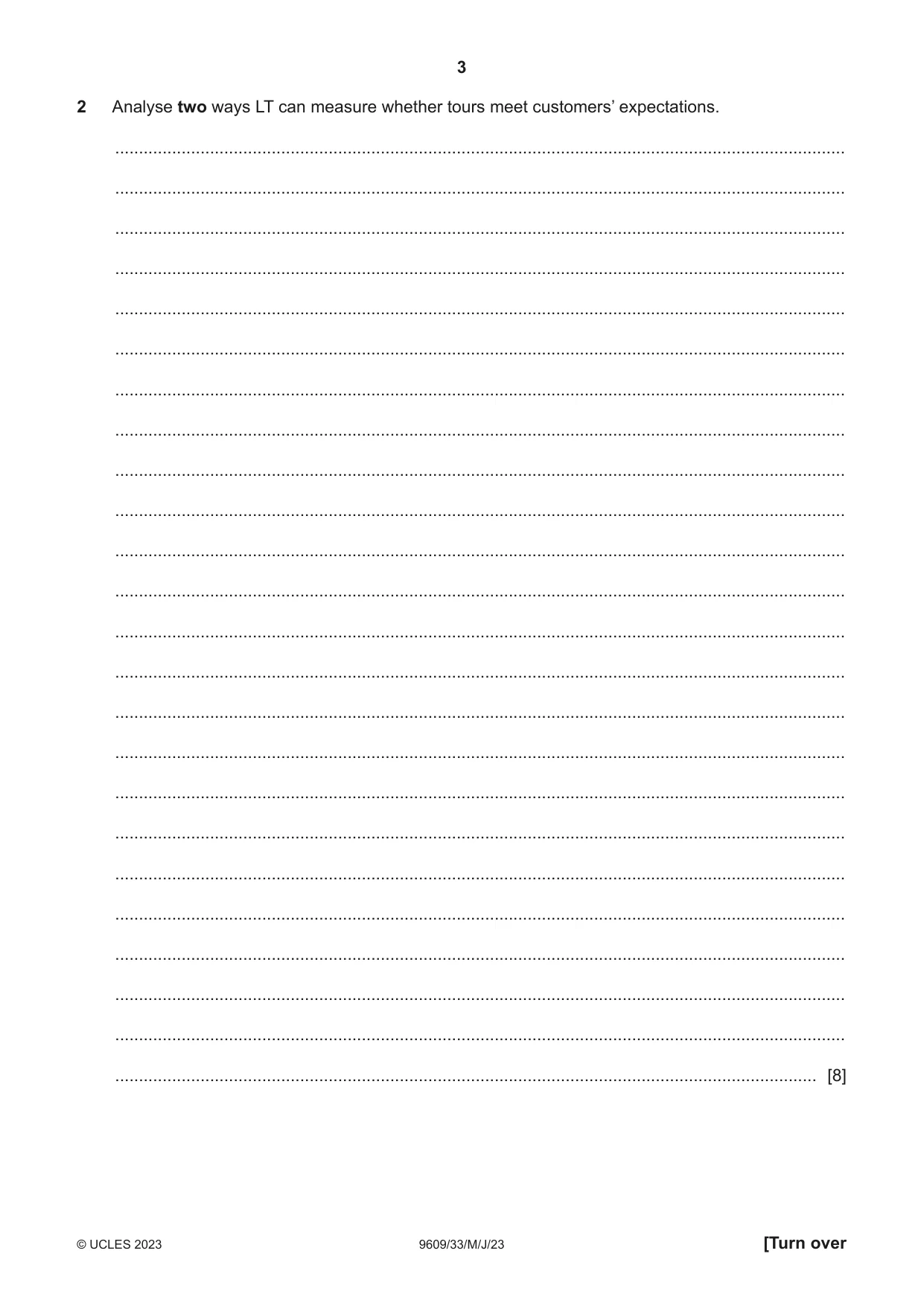 Cambridge A Level Business (for first examination in 2016) 9609 2023 May/June Paper 3 · Variant 3 question paper, page 3 of 12