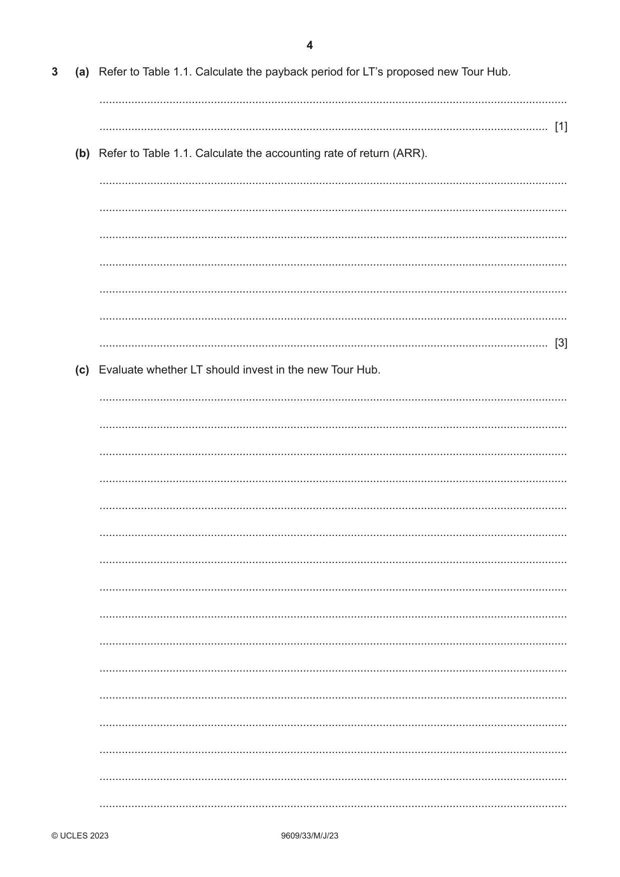 Cambridge A Level Business (for first examination in 2016) 9609 2023 May/June Paper 3 · Variant 3 question paper, page 4 of 12