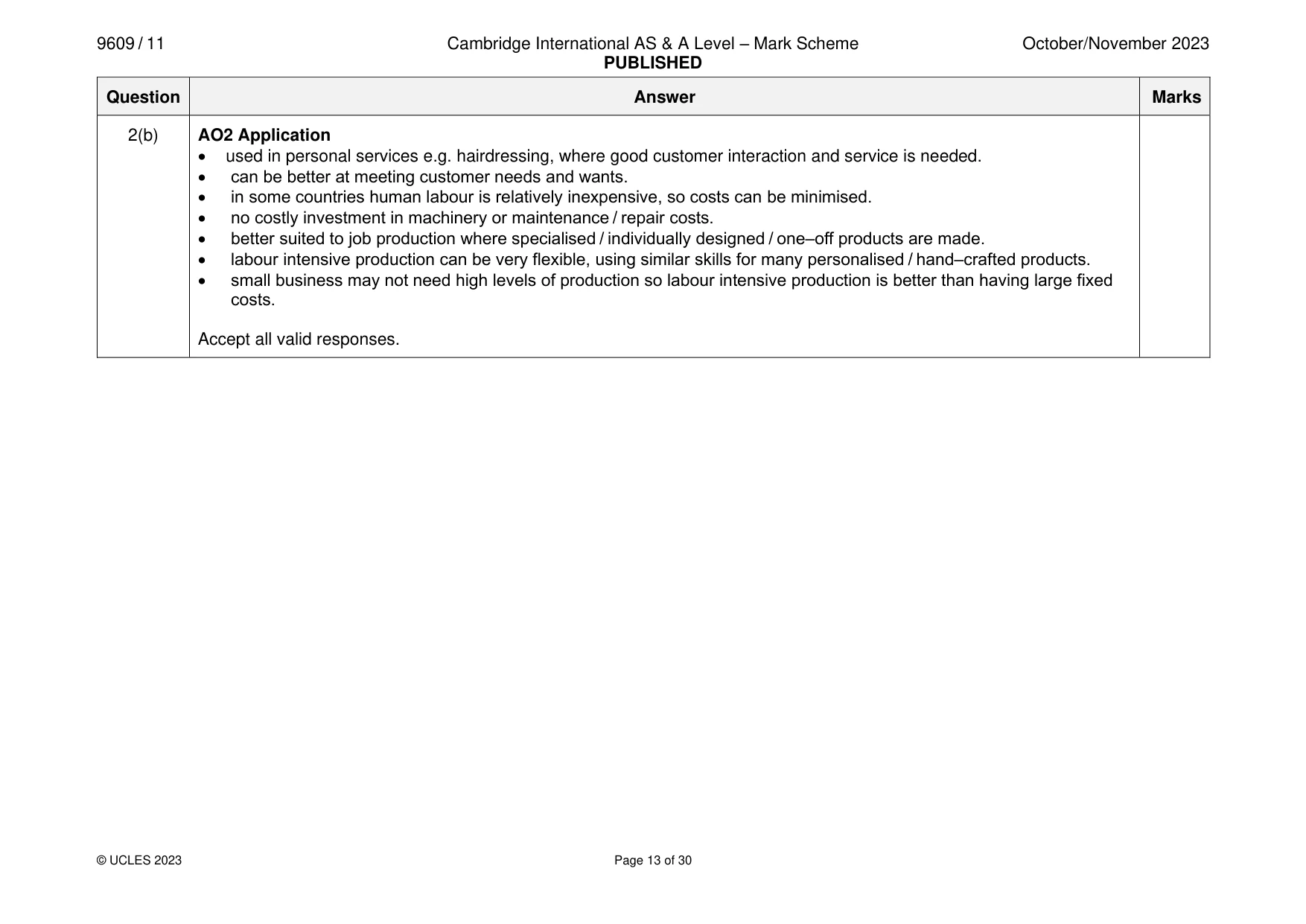 Mark scheme, page 13 of 30