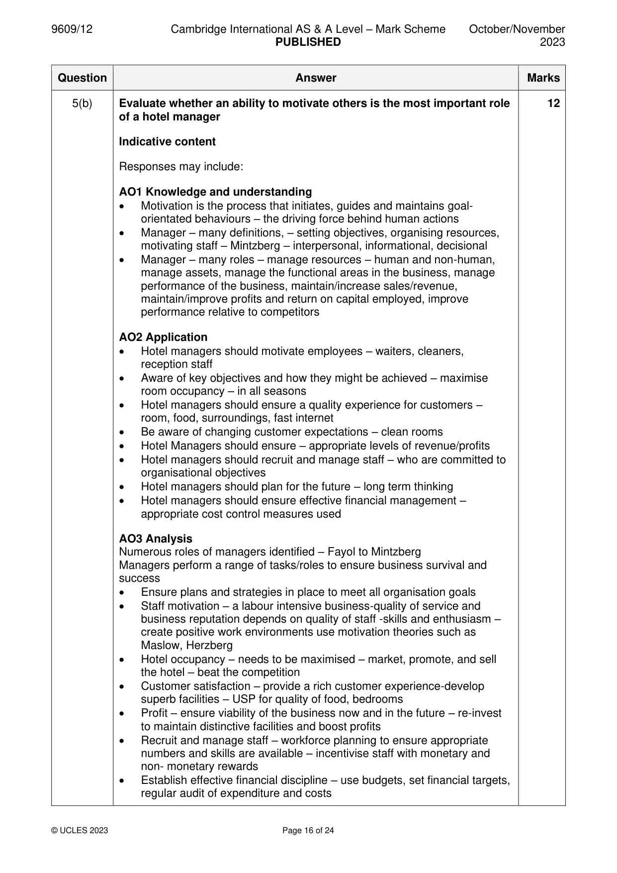 Mark scheme, page 16 of 24