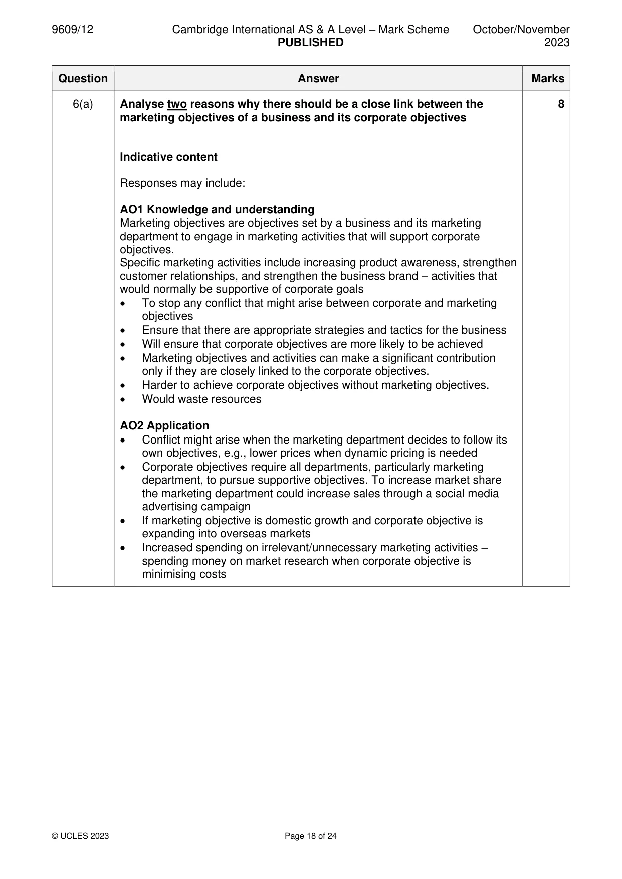 Mark scheme, page 18 of 24