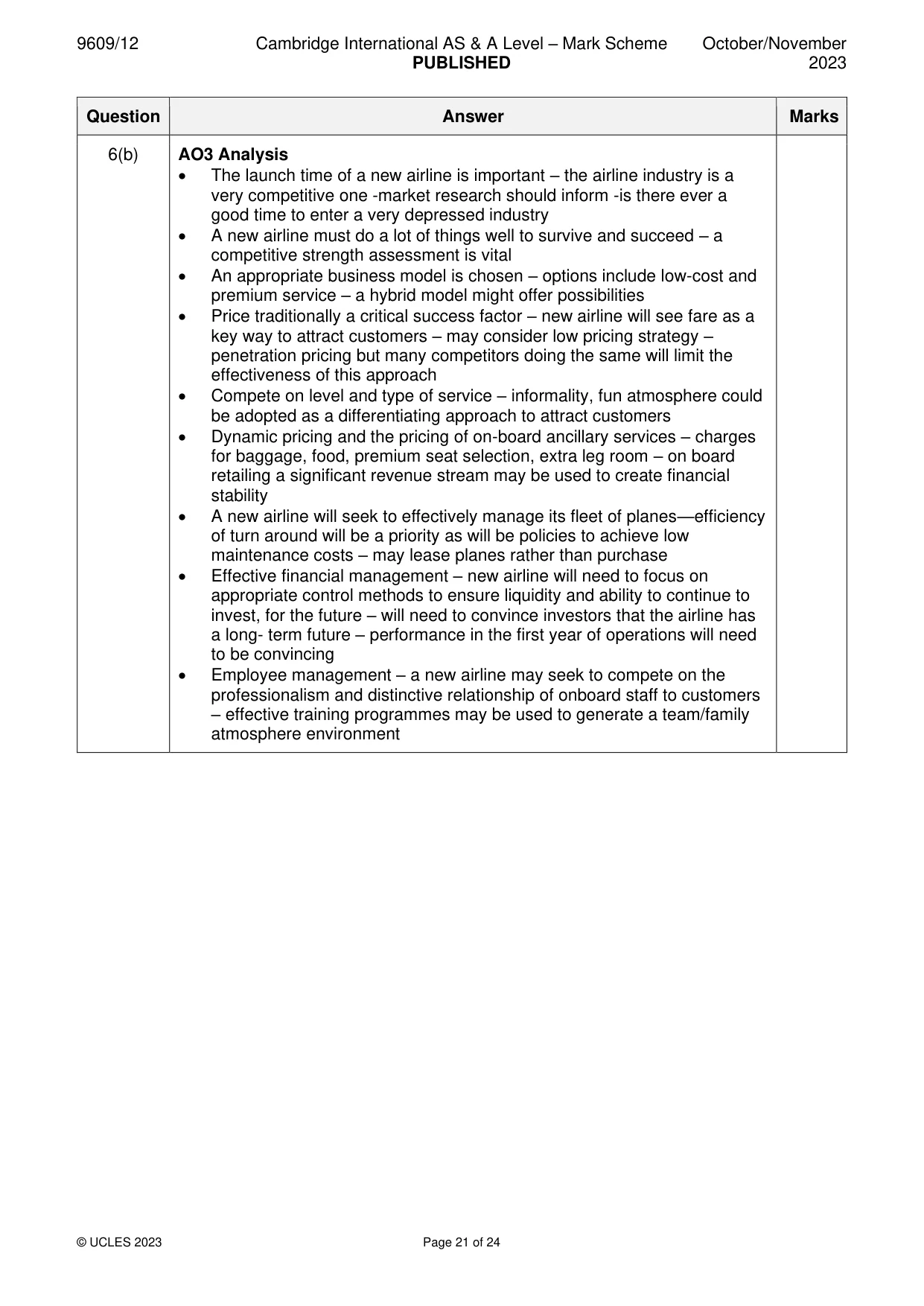 Mark scheme, page 21 of 24