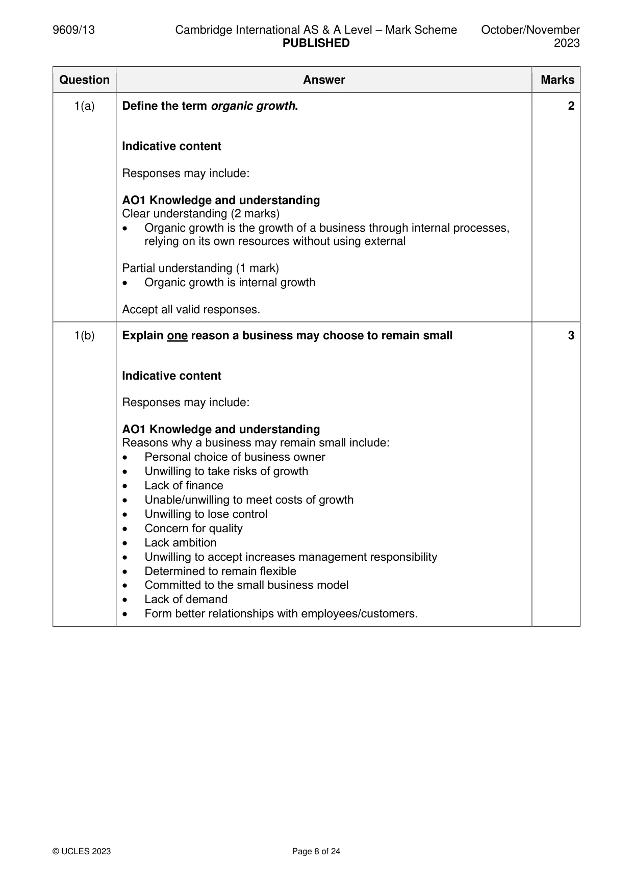 Mark scheme, page 8 of 24