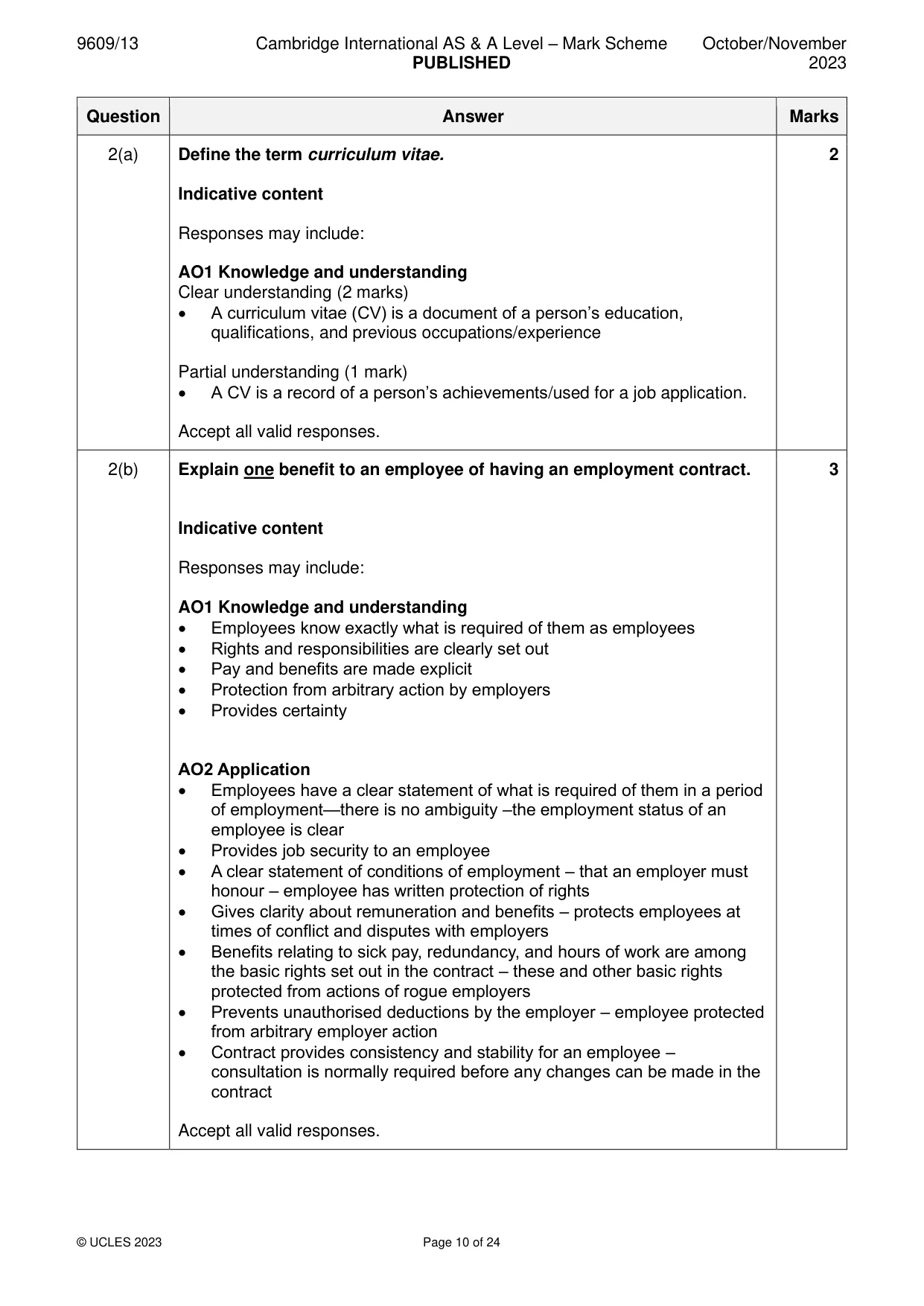 Mark scheme, page 10 of 24