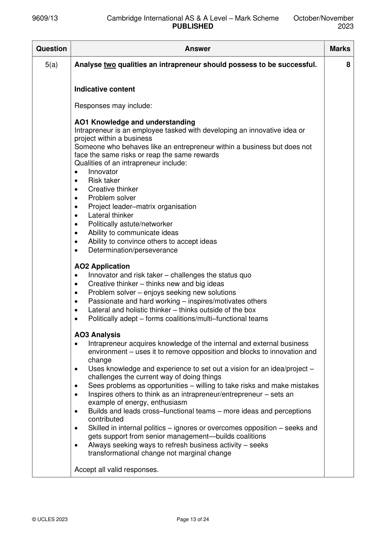 Mark scheme, page 13 of 24
