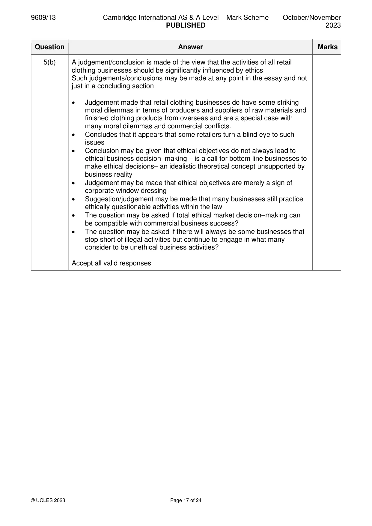 Mark scheme, page 17 of 24