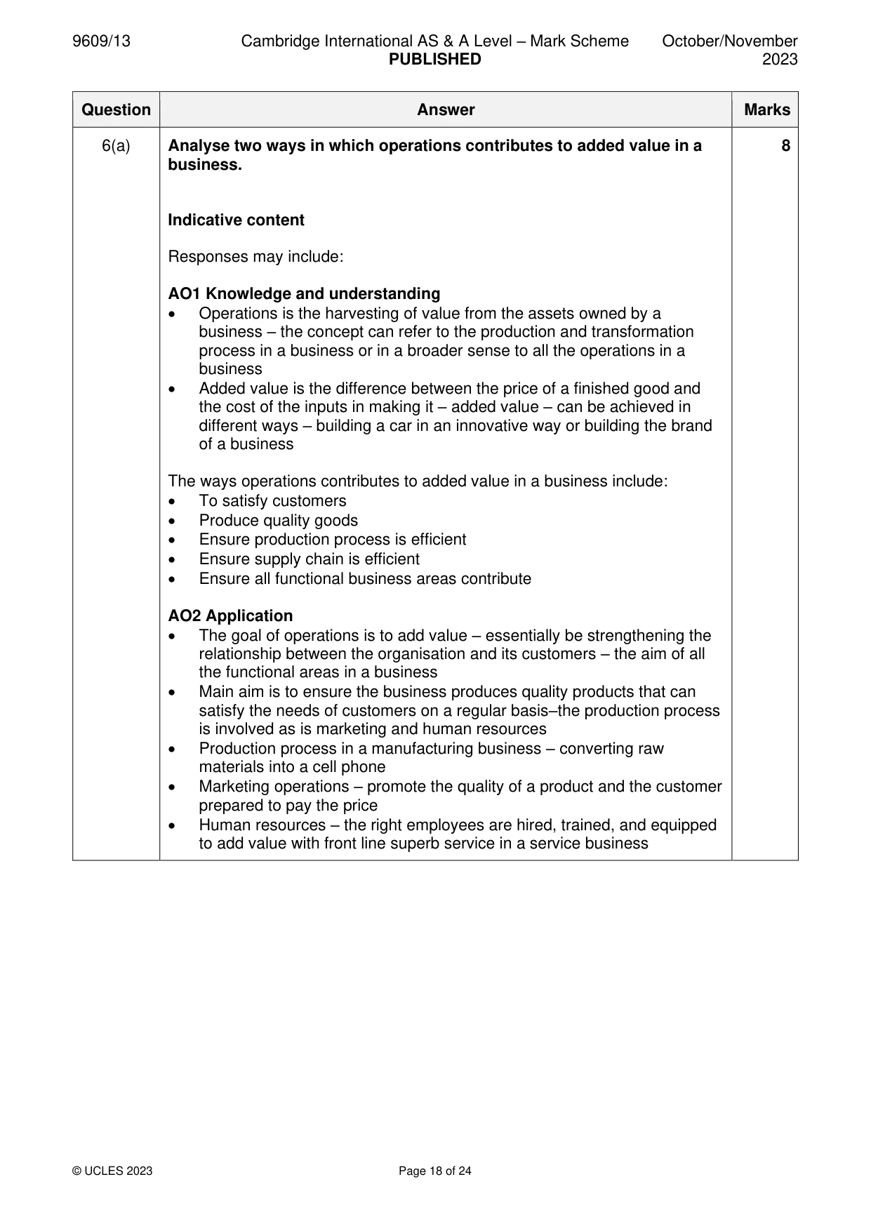 Mark scheme, page 18 of 24