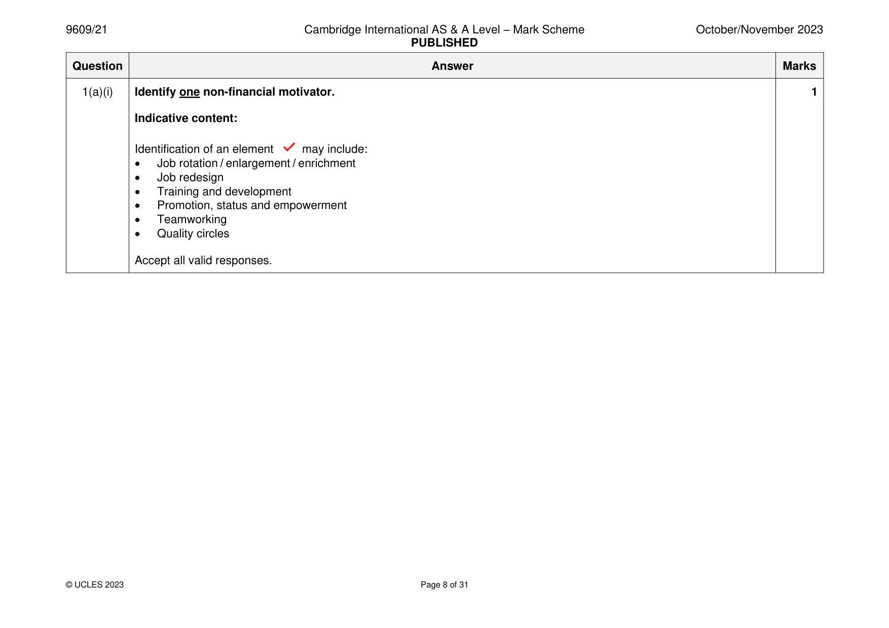 Mark scheme, page 8 of 31