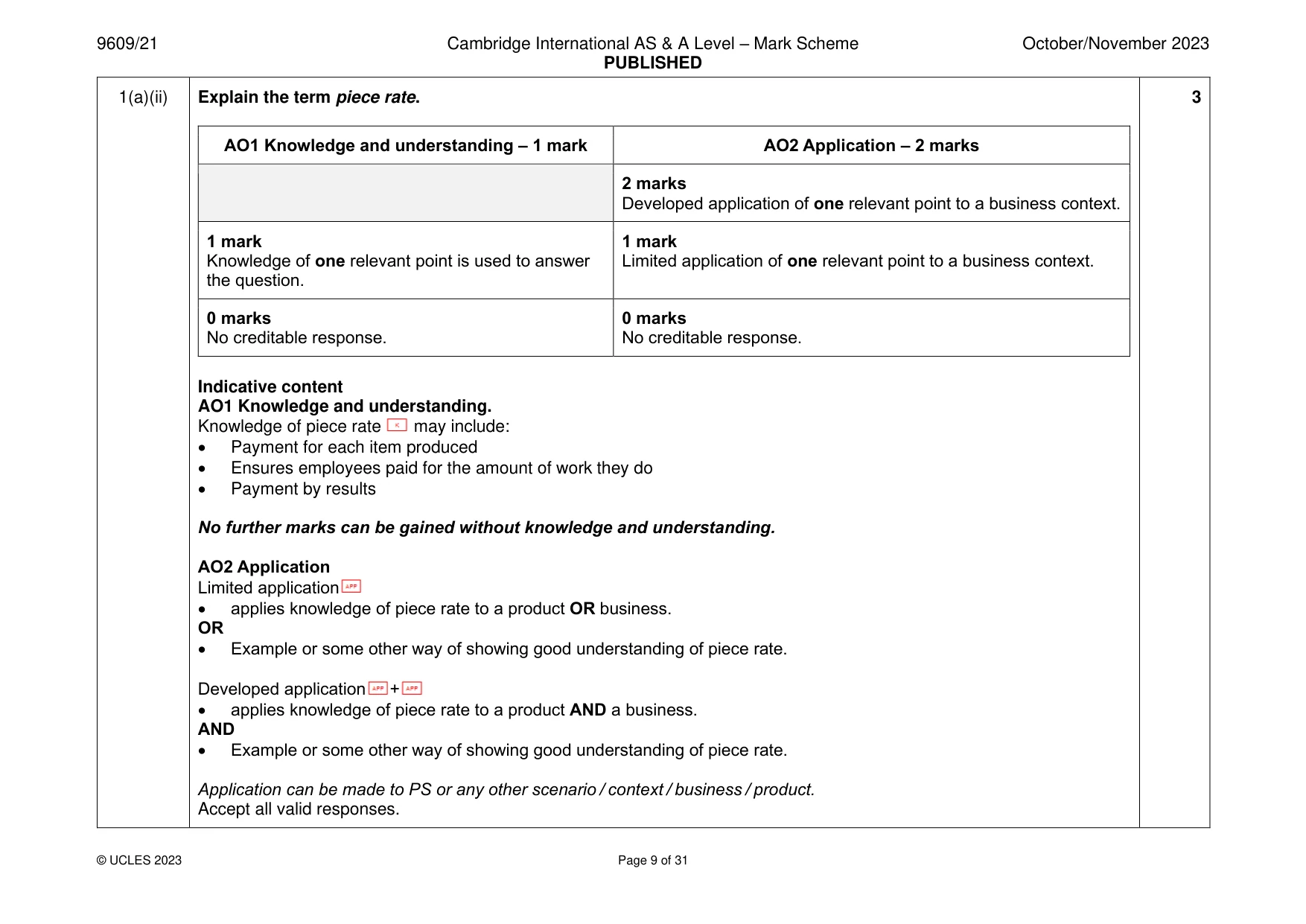 Mark scheme, page 9 of 31
