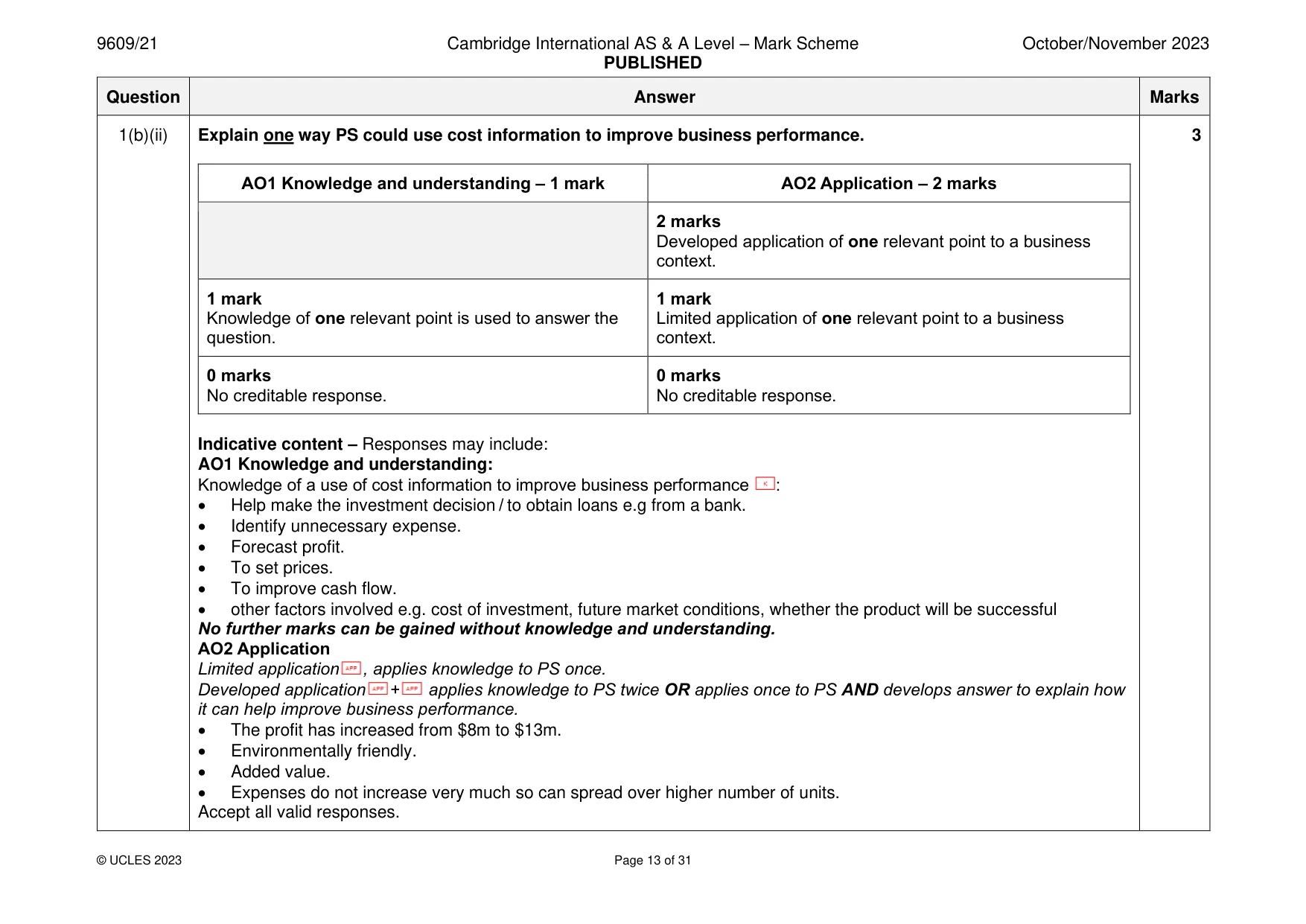 Mark scheme, page 13 of 31