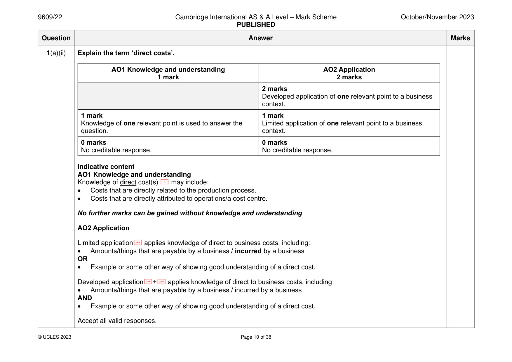 Mark scheme, page 10 of 38