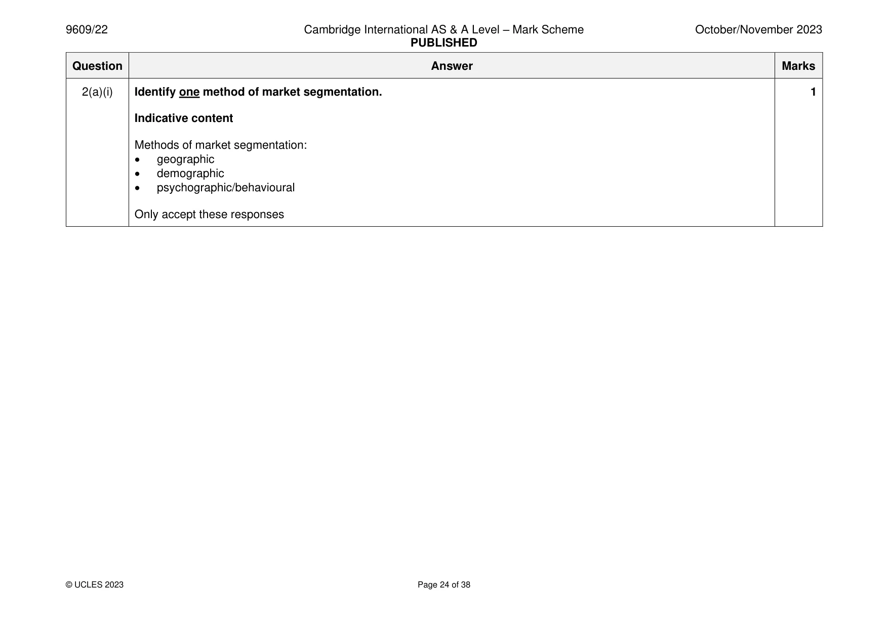 Mark scheme, page 24 of 38