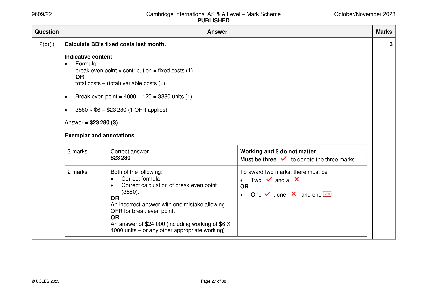 Mark scheme, page 27 of 38
