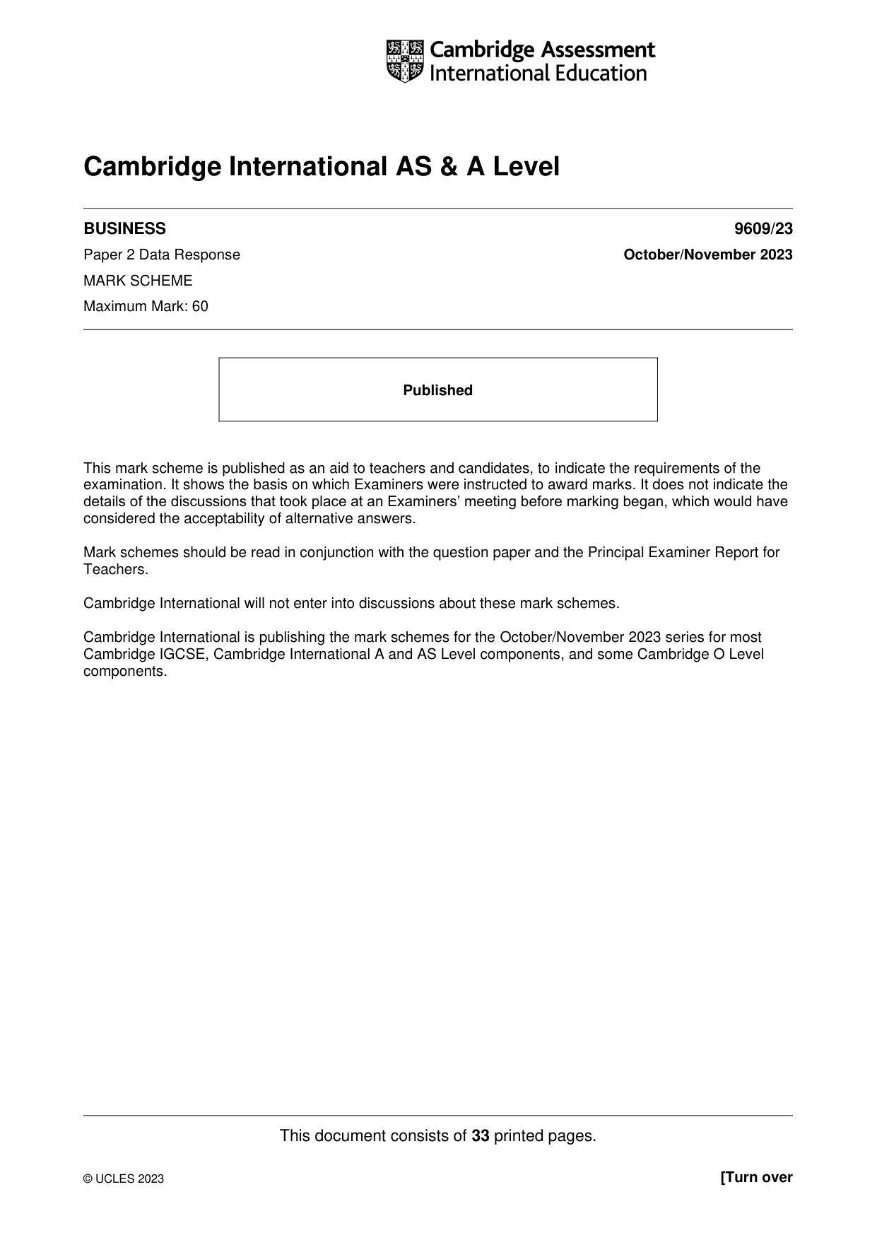 Mark scheme, page 1 of 33