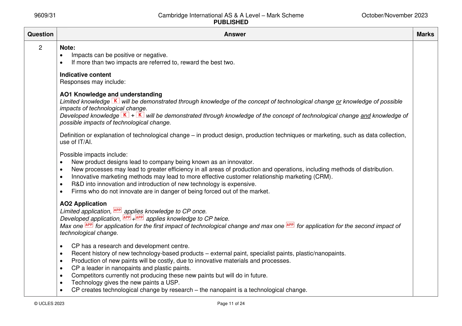 Mark scheme, page 11 of 24