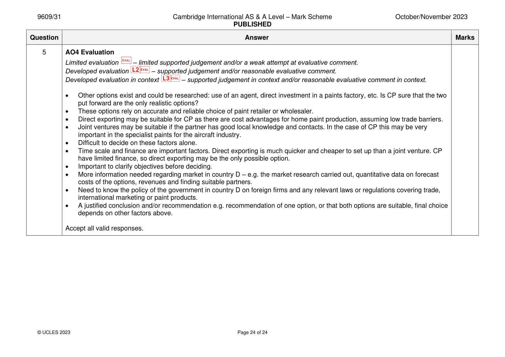 Mark scheme, page 24 of 24