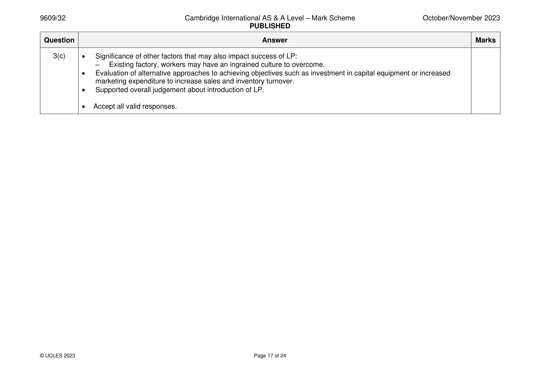 Mark scheme, page 17 of 24