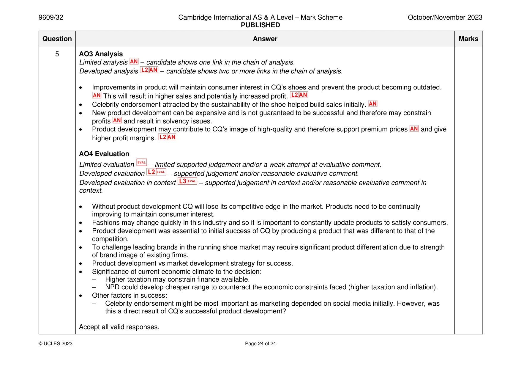 Mark scheme, page 24 of 24