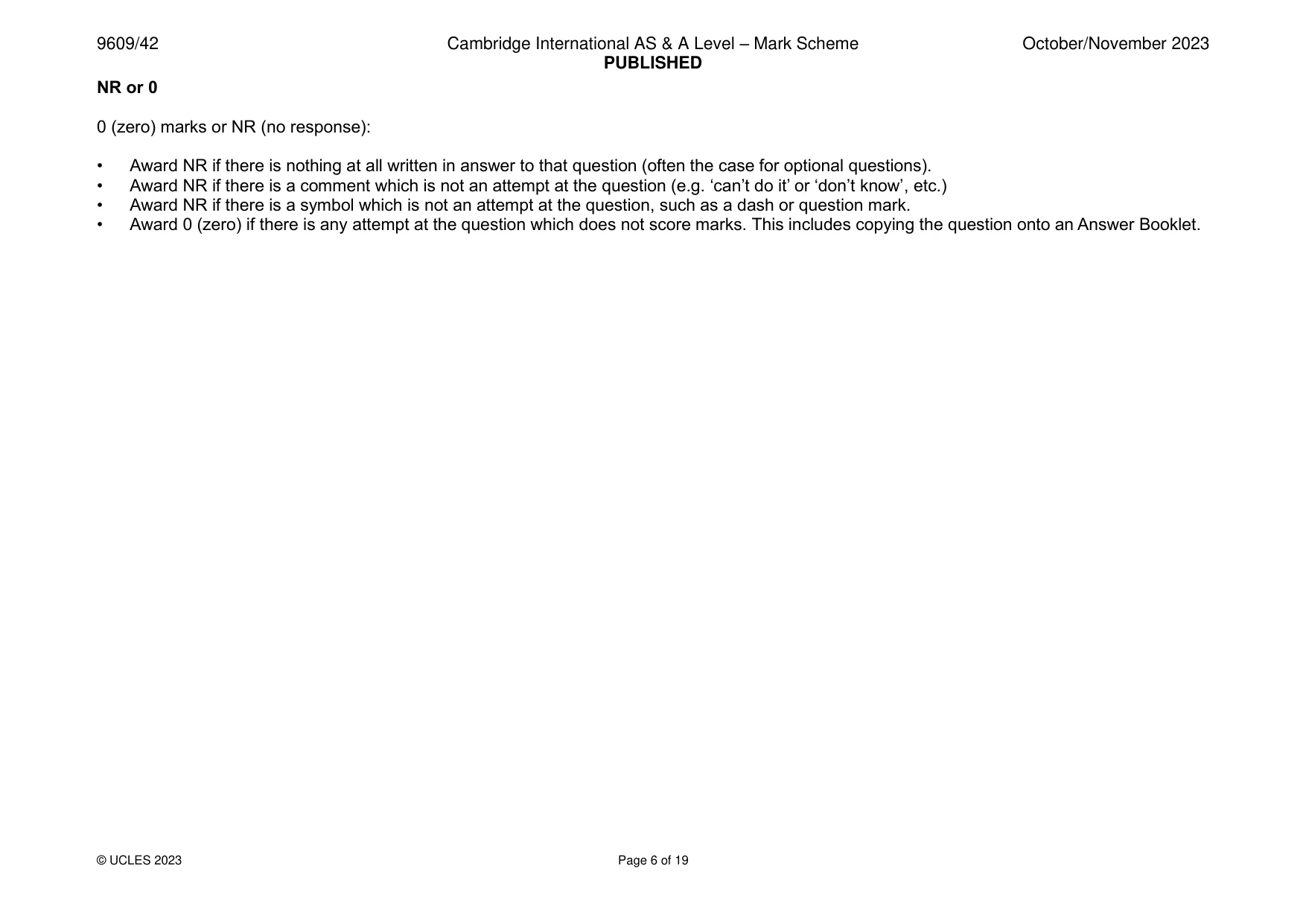 Mark scheme, page 6 of 19
