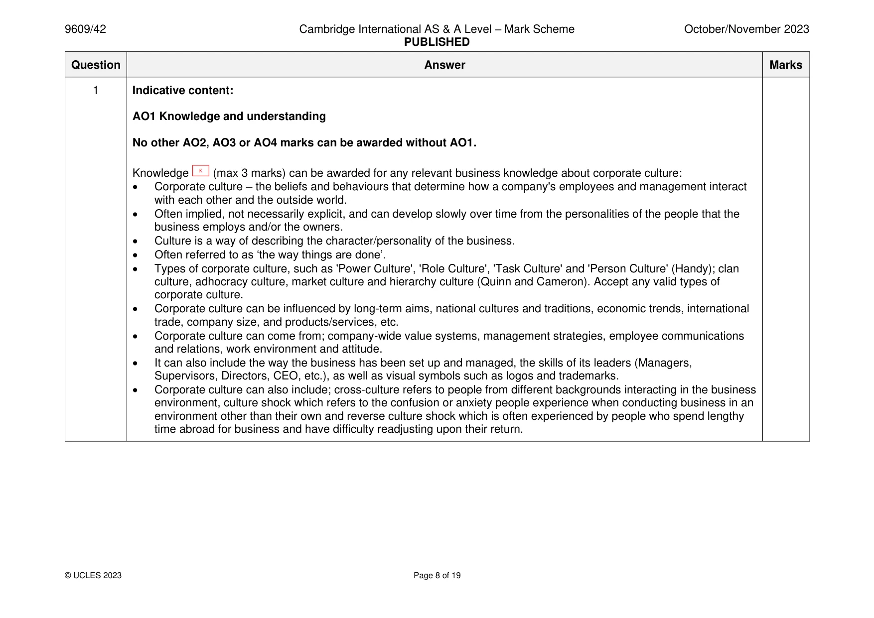 Mark scheme, page 8 of 19