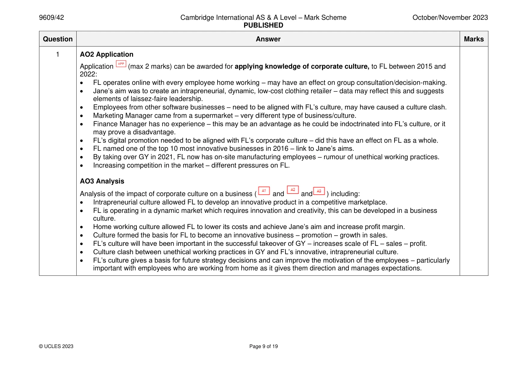 Mark scheme, page 9 of 19