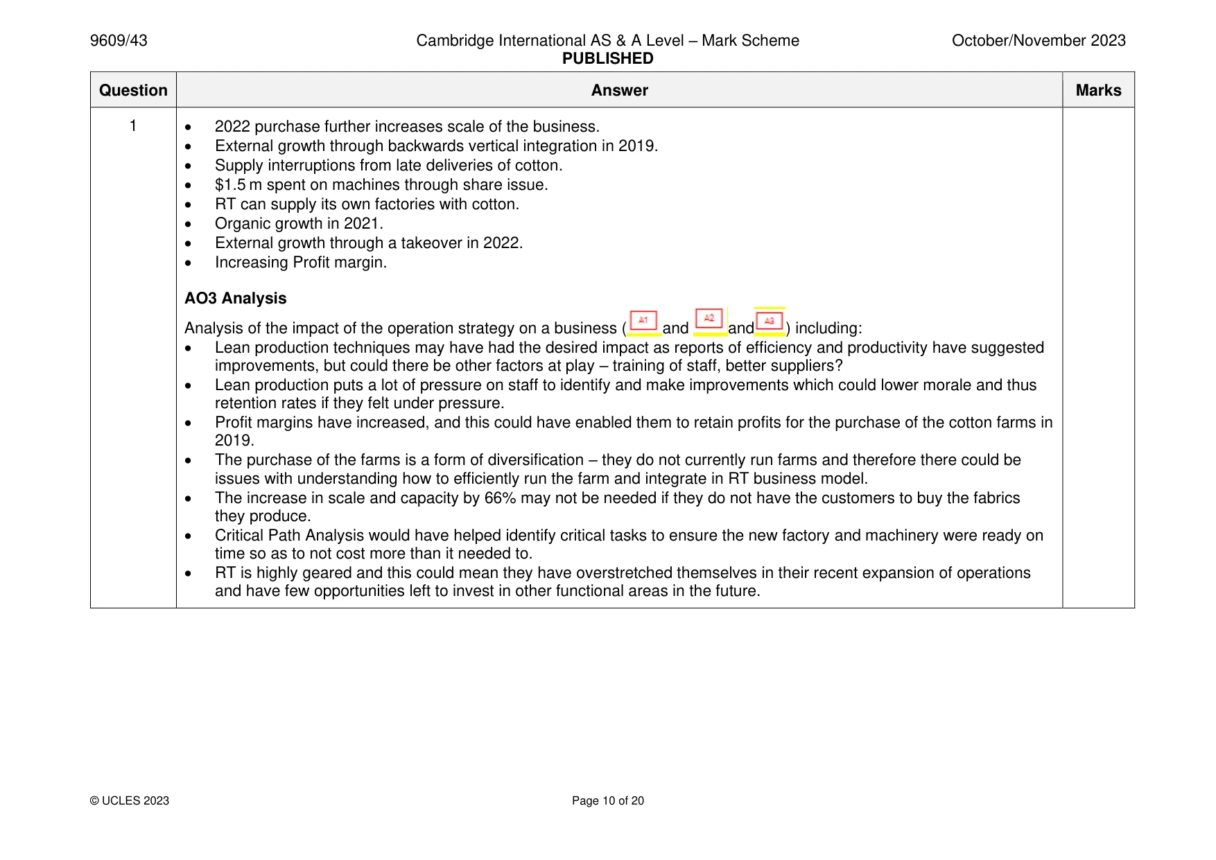 Mark scheme, page 10 of 20