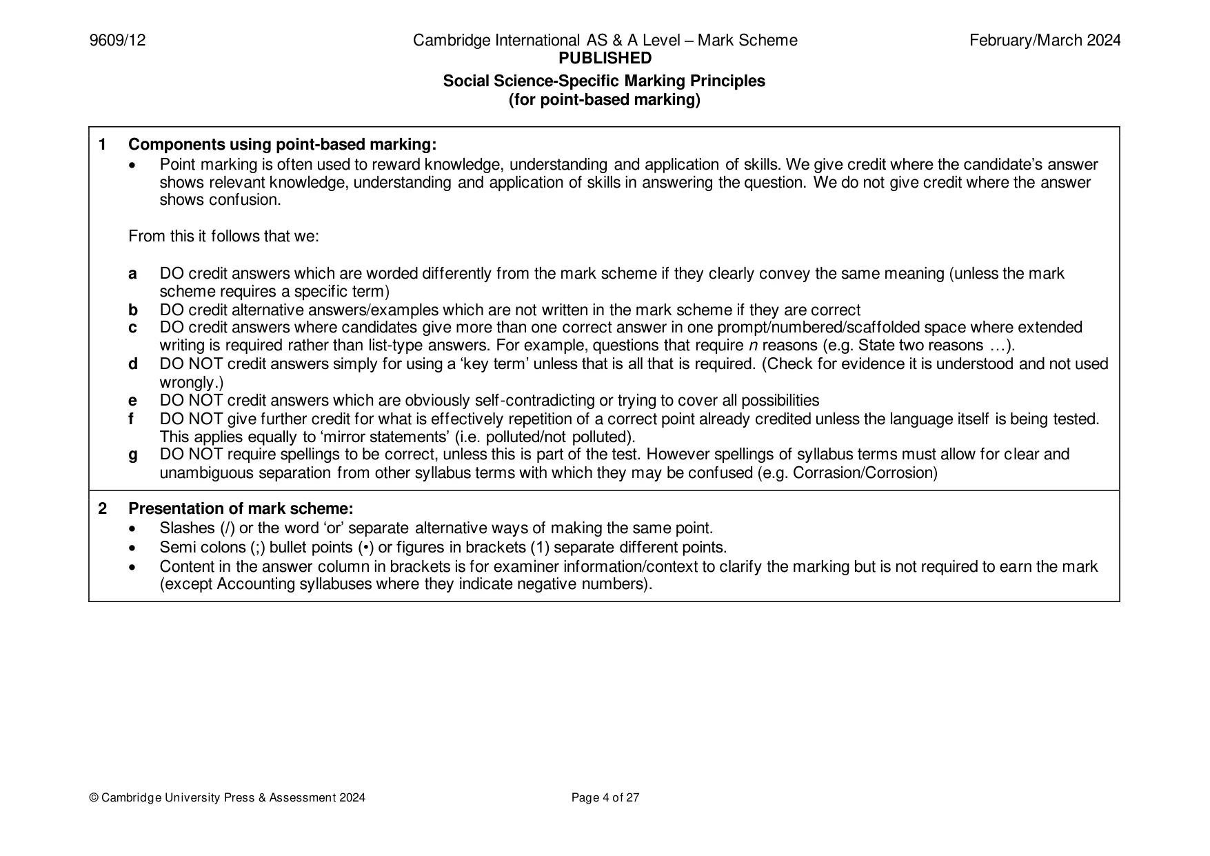 Mark scheme, page 4 of 27