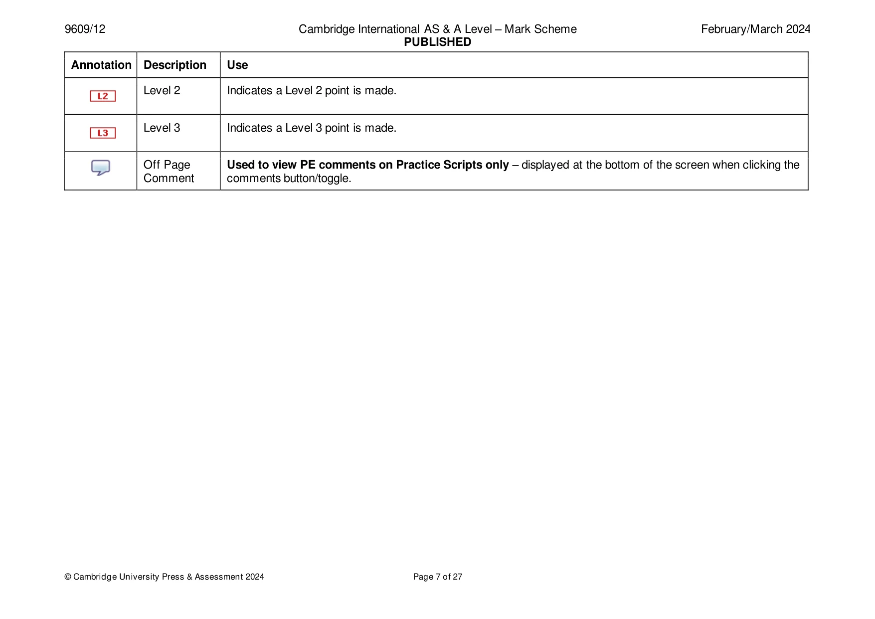 Mark scheme, page 7 of 27