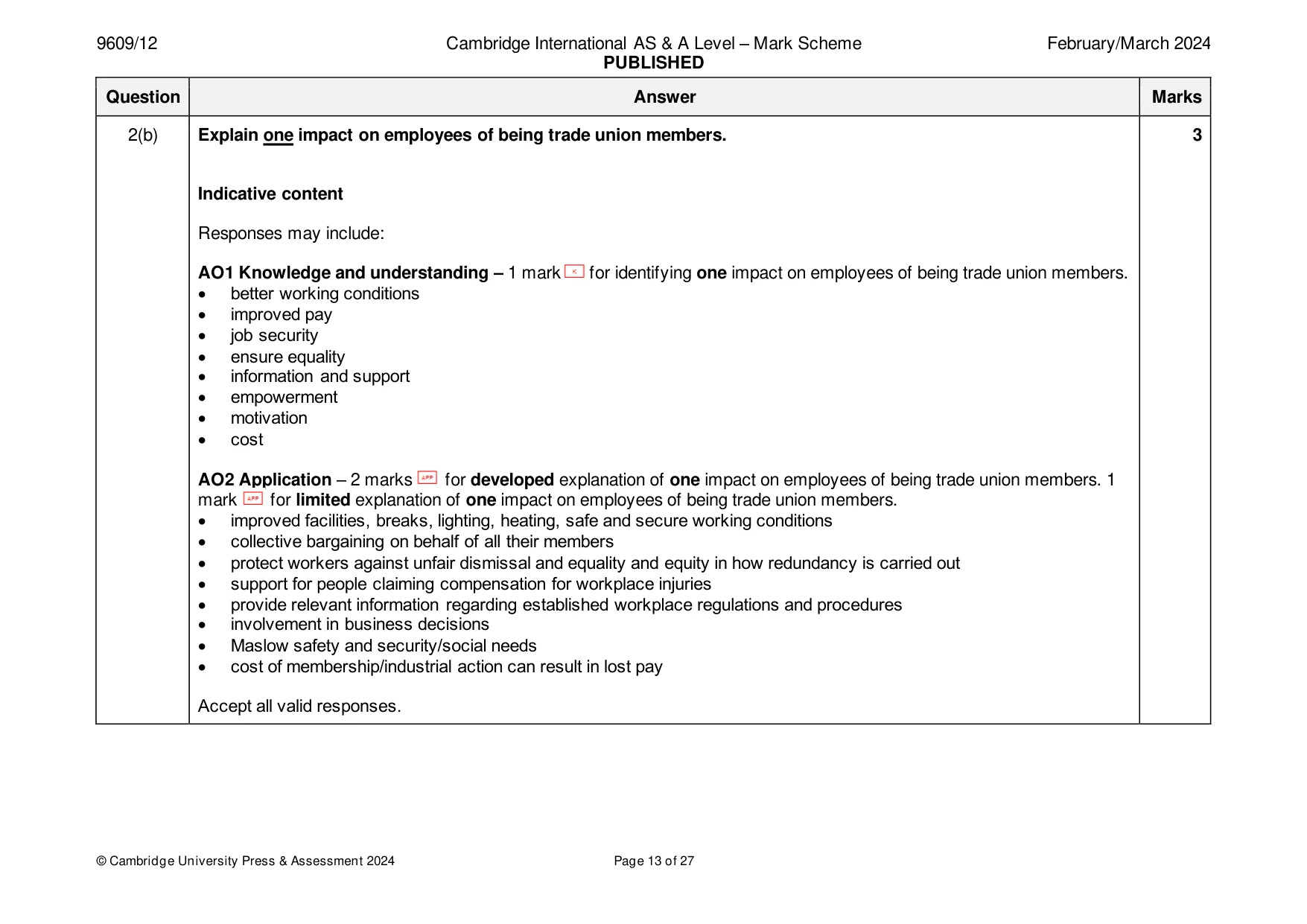 Mark scheme, page 13 of 27