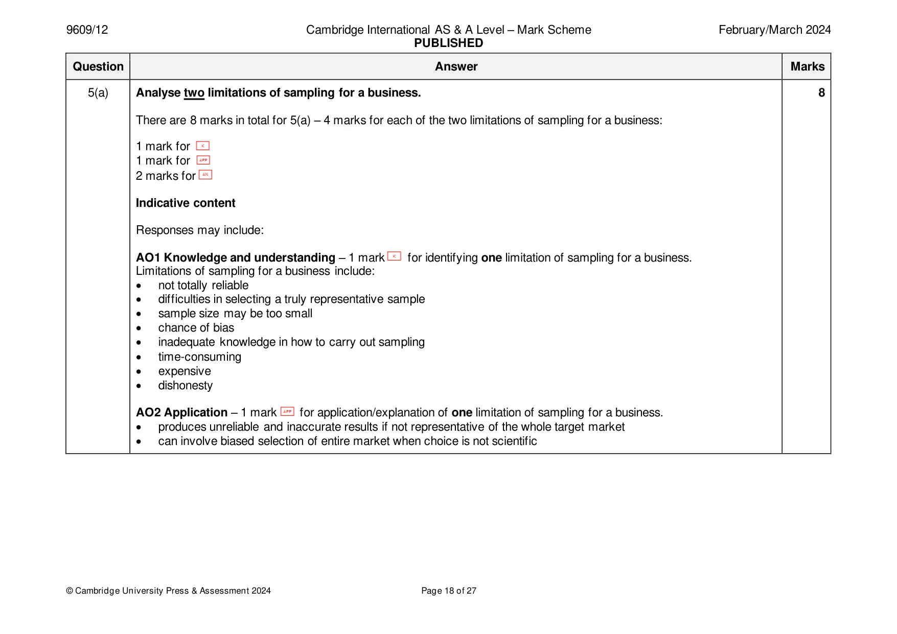 Mark scheme, page 18 of 27
