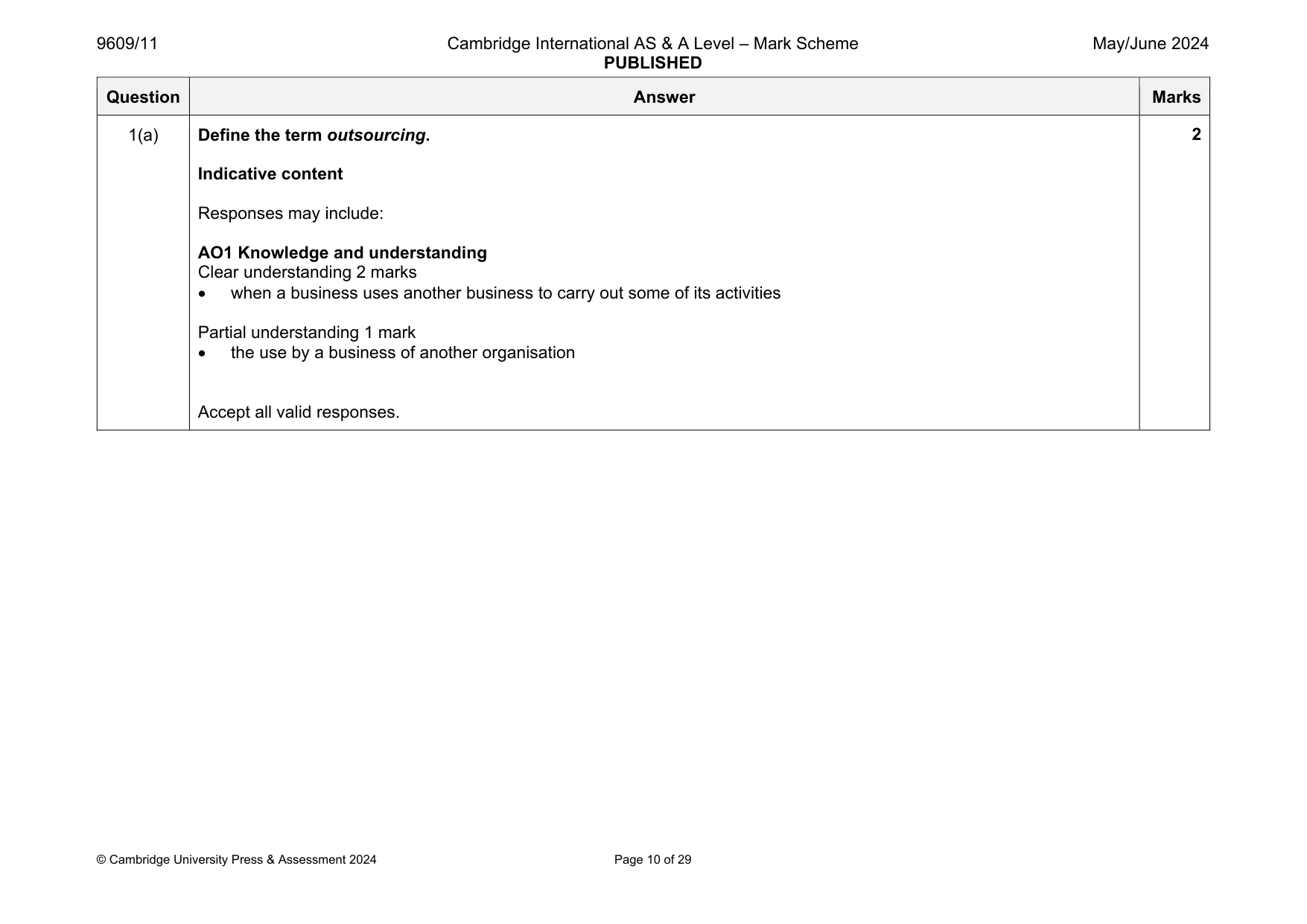 Mark scheme, page 10 of 29