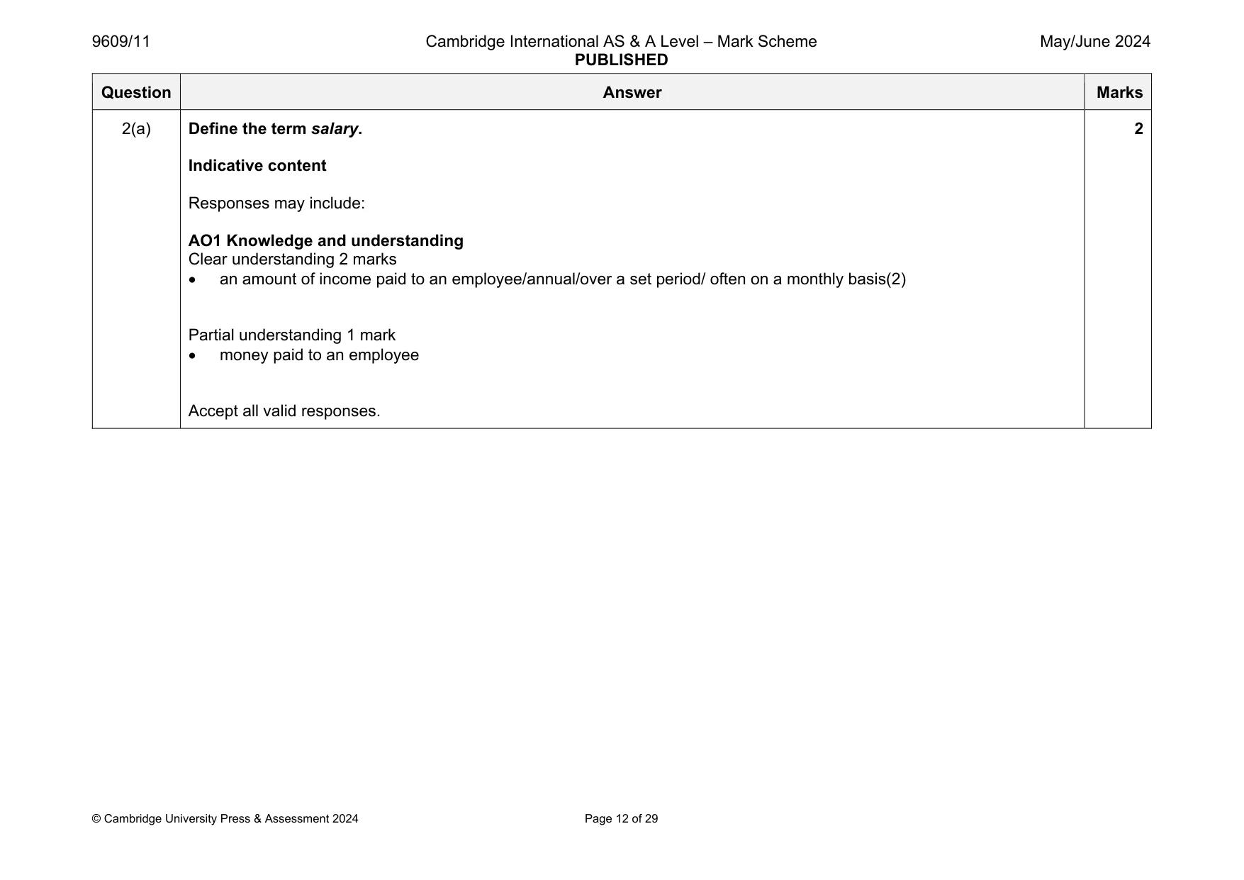 Mark scheme, page 12 of 29