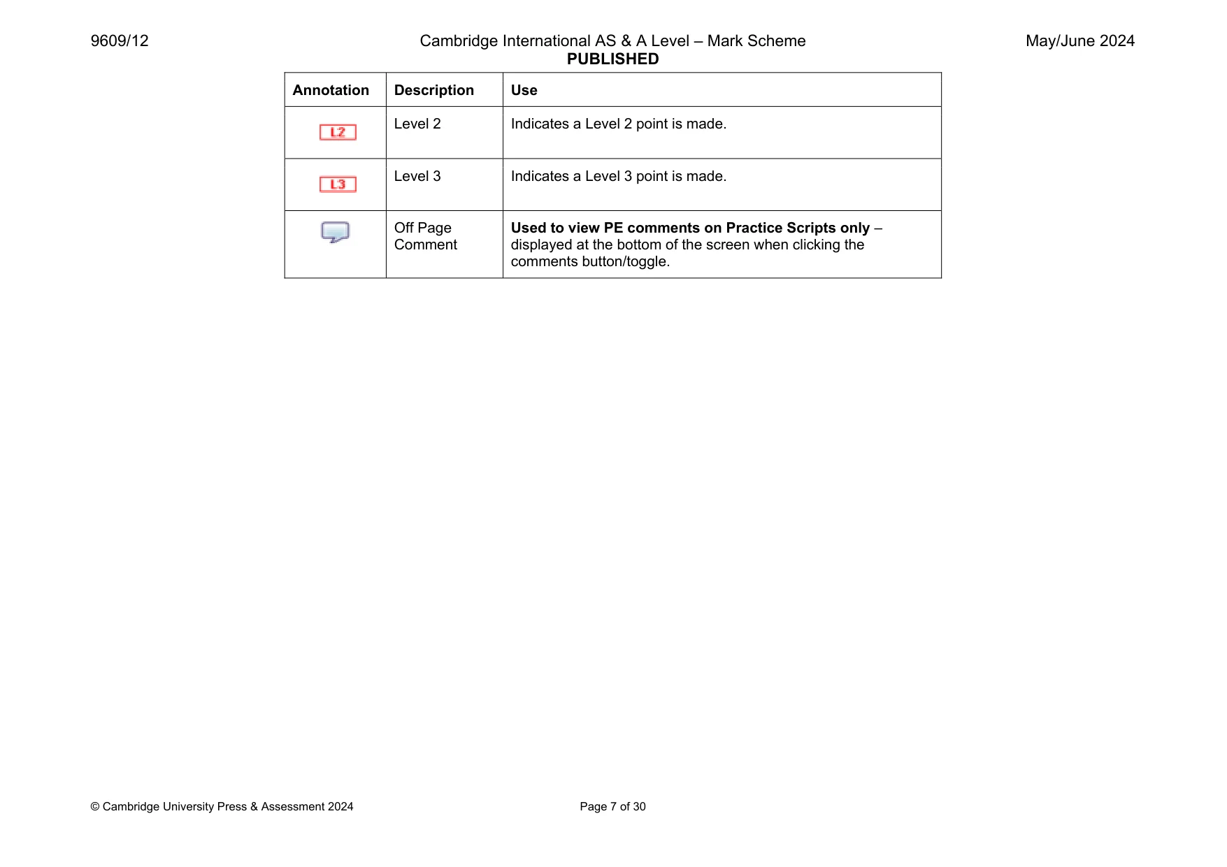 Mark scheme, page 7 of 30