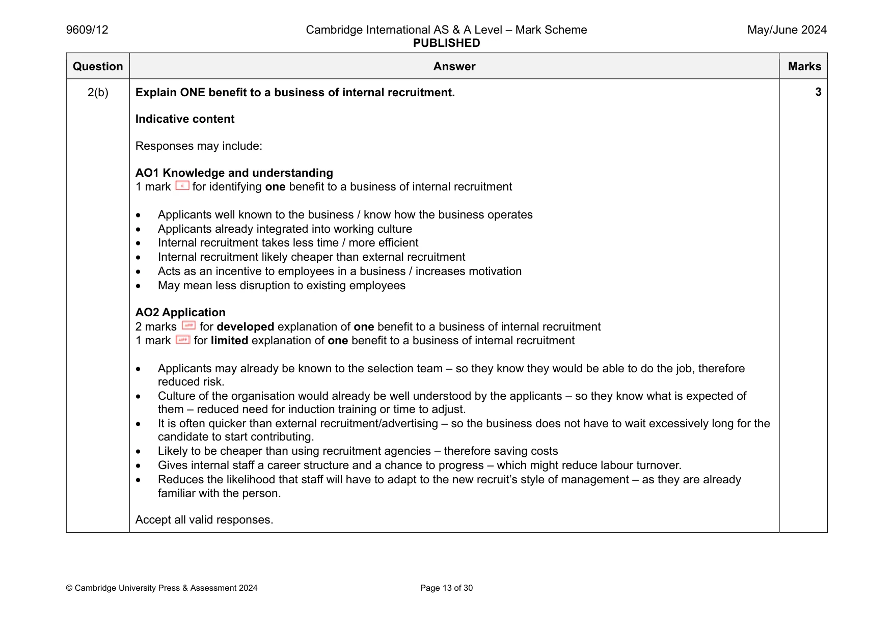 Mark scheme, page 13 of 30