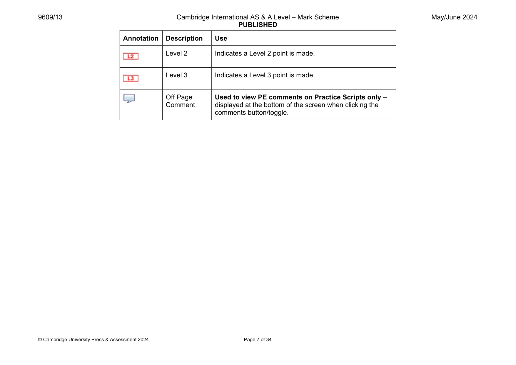 Mark scheme, page 7 of 34
